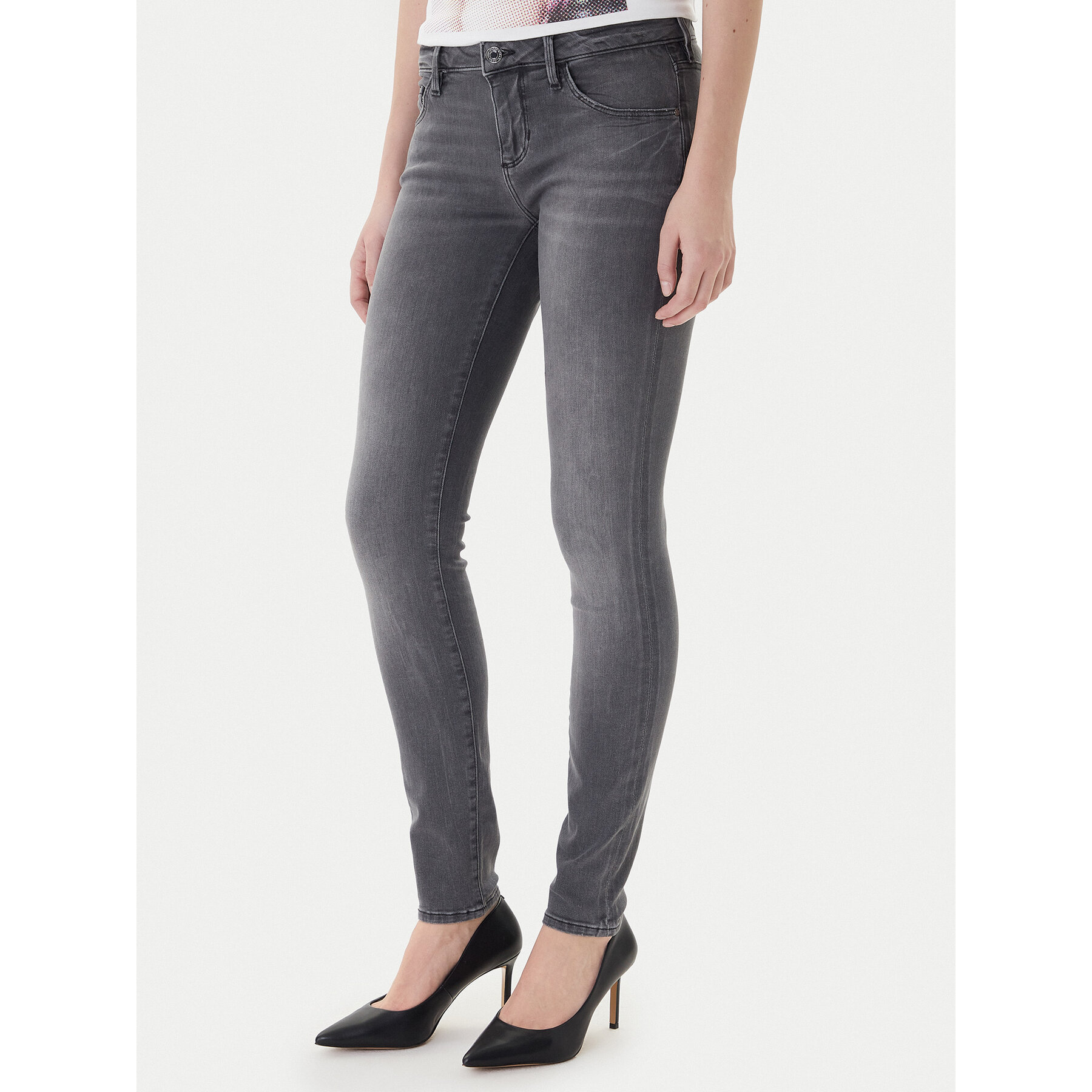 Guess Jeansy Annette W2YA99 D4PZ2 Szary Skinny Fit