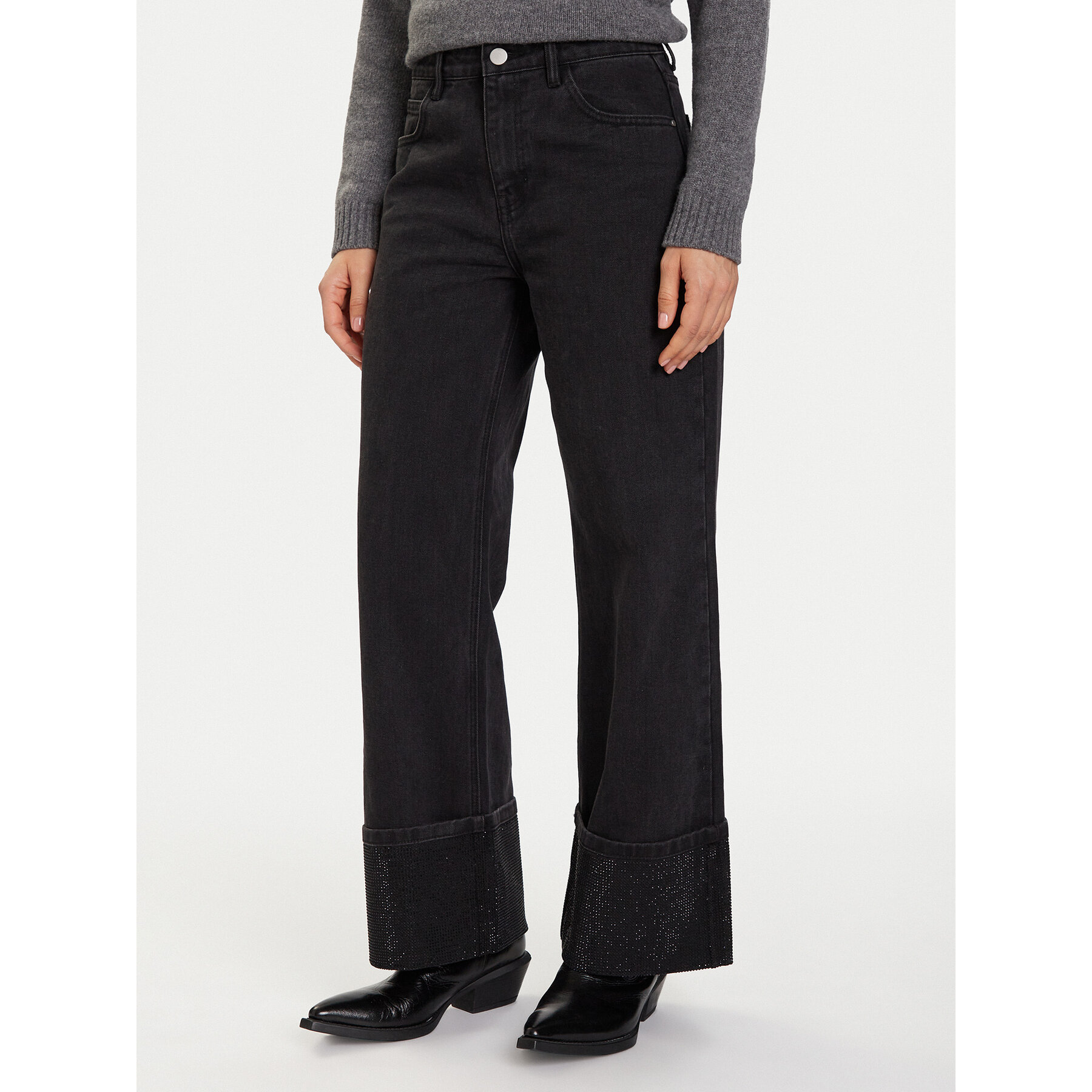 Eleh Jeansy EL072 Czarny Regular Fit