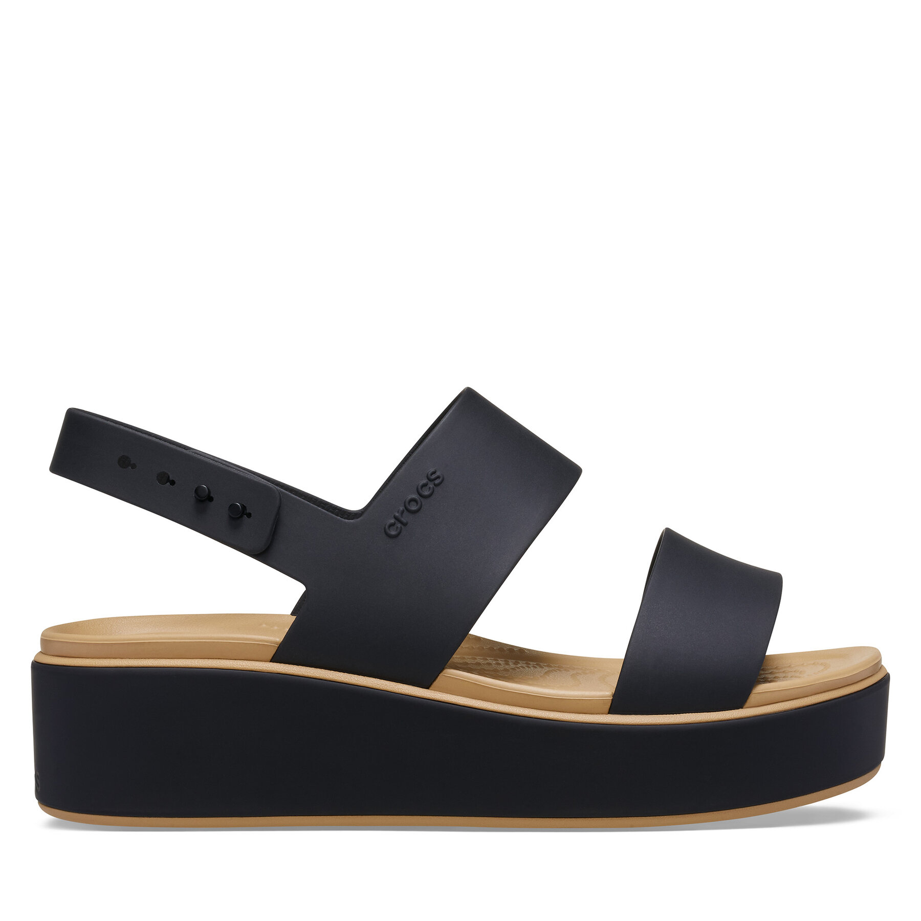 Crocs Sandały Brooklyn Matte Wrap Low Wedge 211802 Czarny