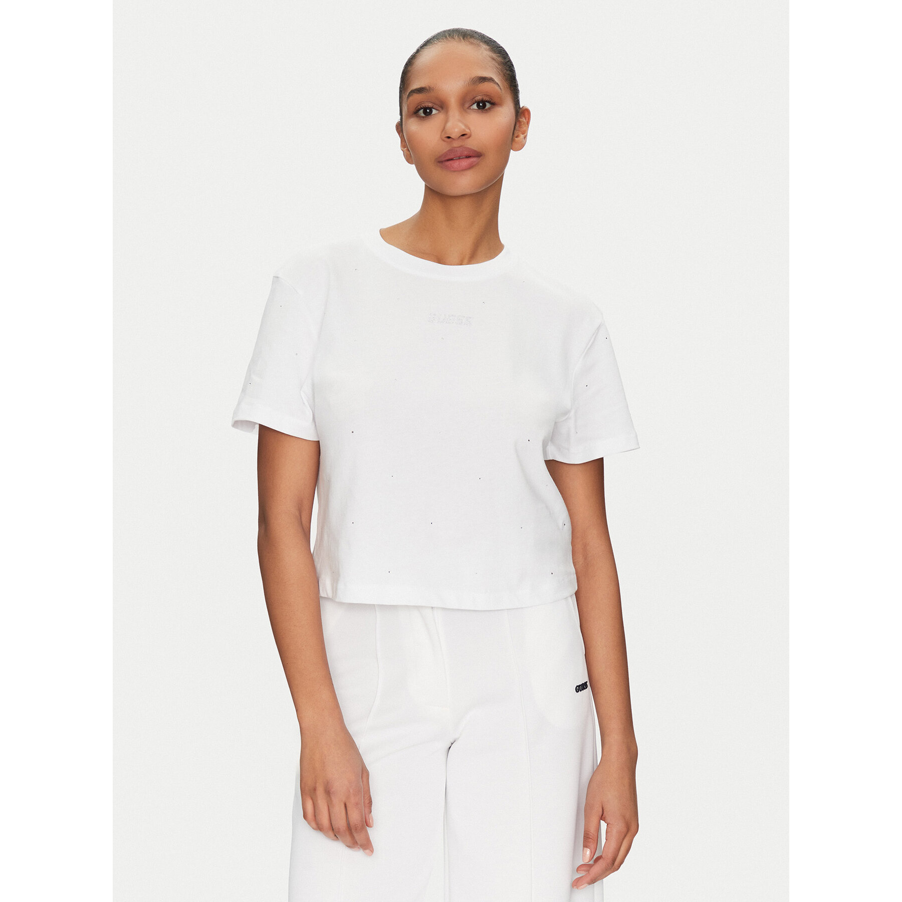 Guess T-Shirt V5GI00 I3Z14 Biały Boxy Fit