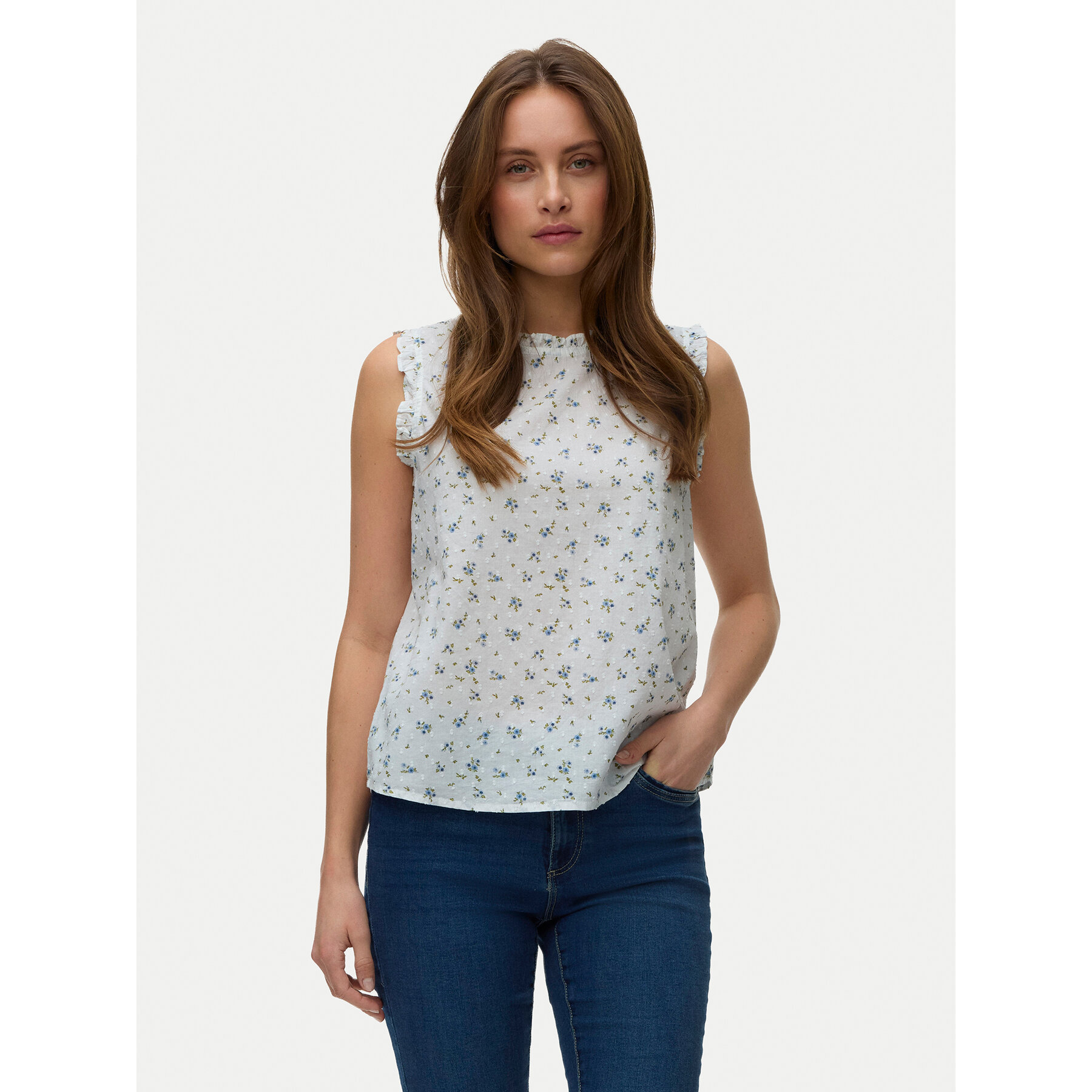Vero Moda Top Trine 10342734 Biały Regular Fit