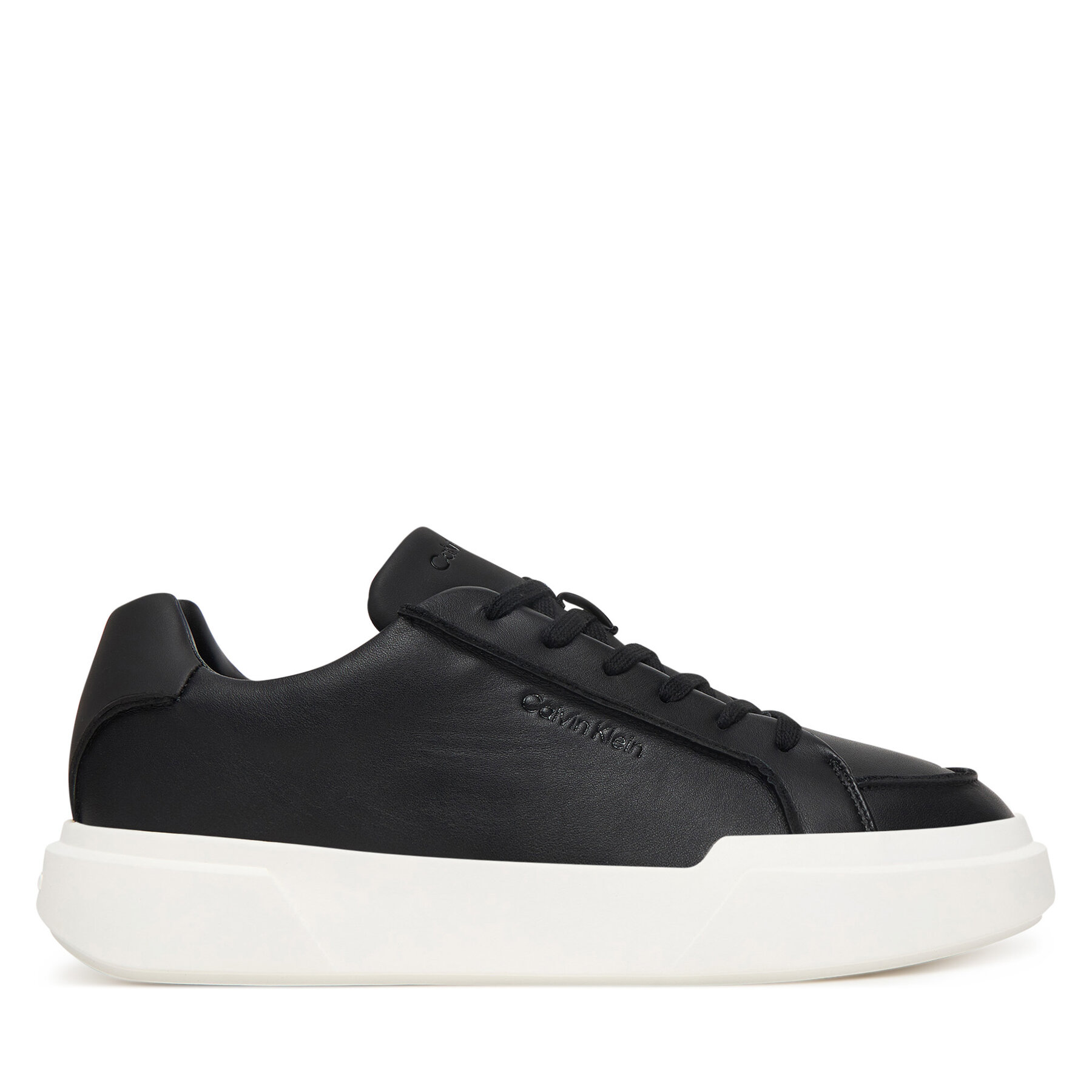 Calvin Klein Sneakersy Chunky Cupsole Lace Up Lth Pinch YM0YM01454 Czarny