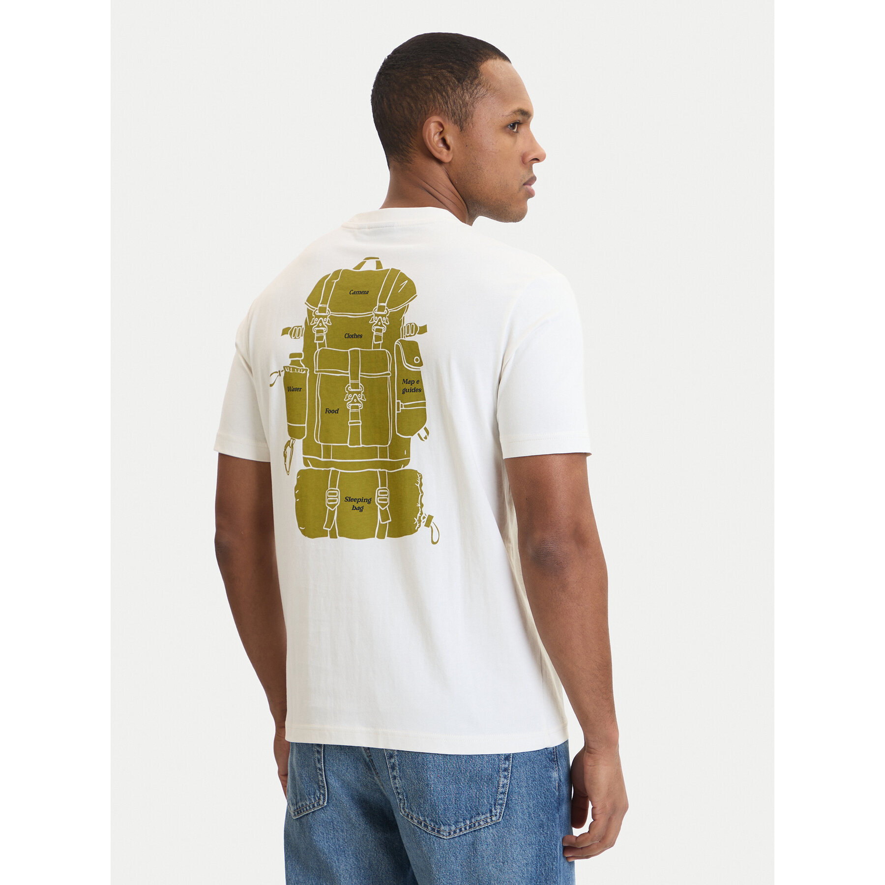 Napapijri T-Shirt S-Flint NP0A4FZZ Écru Regular Fit