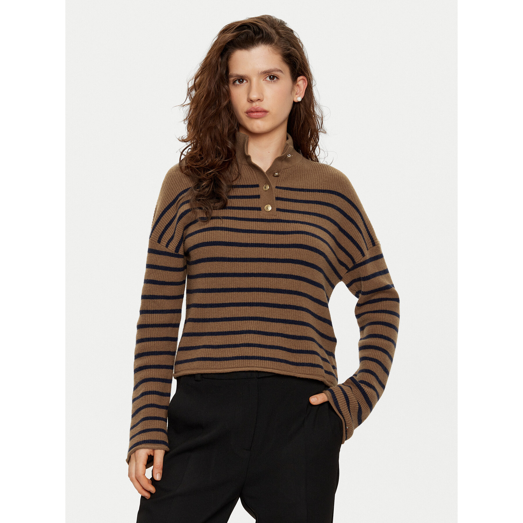 Tommy Hilfiger Sweter WW0WW44981 Brązowy Relaxed Fit