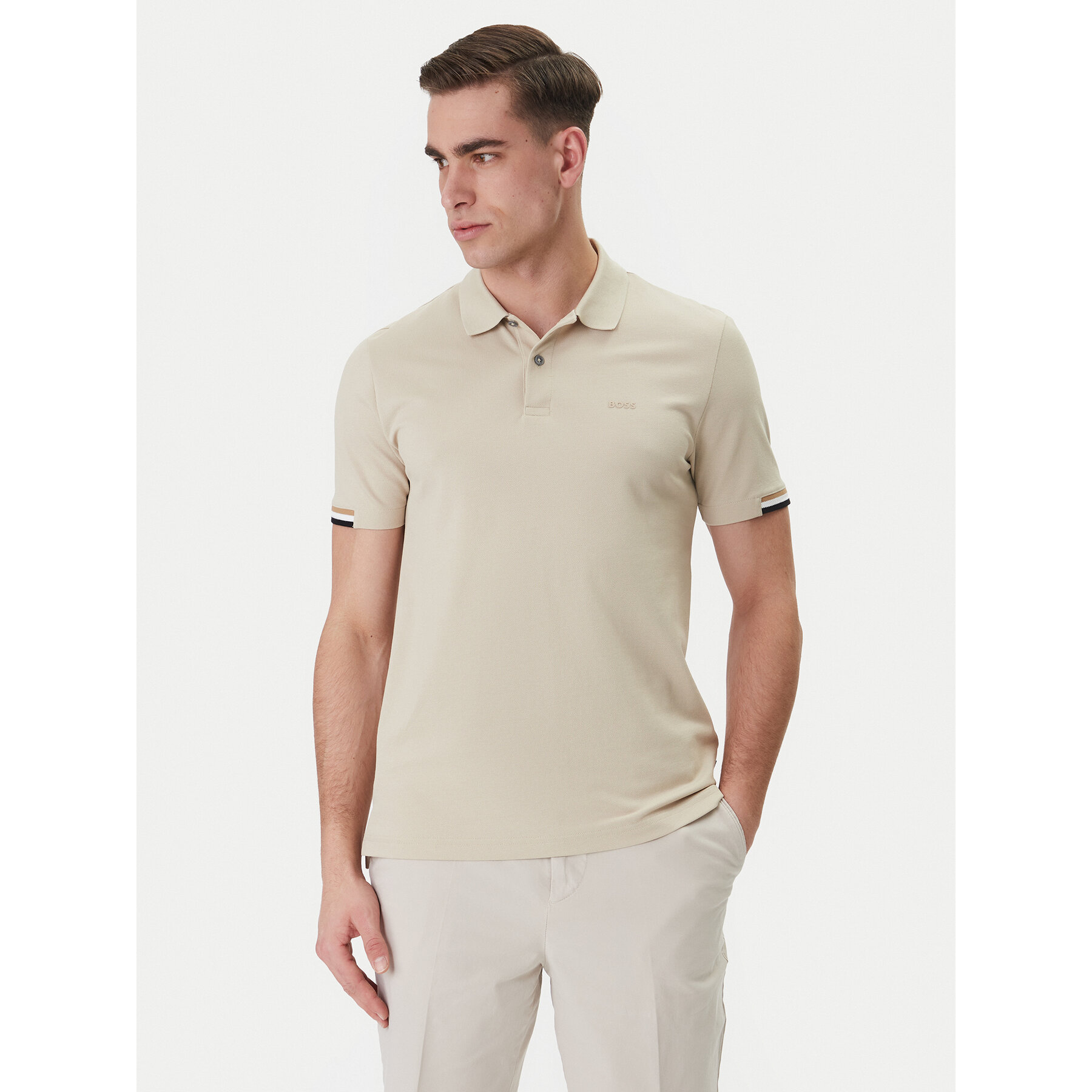 BOSS Polo Parlay 147 50467113 Beżowy Regular Fit