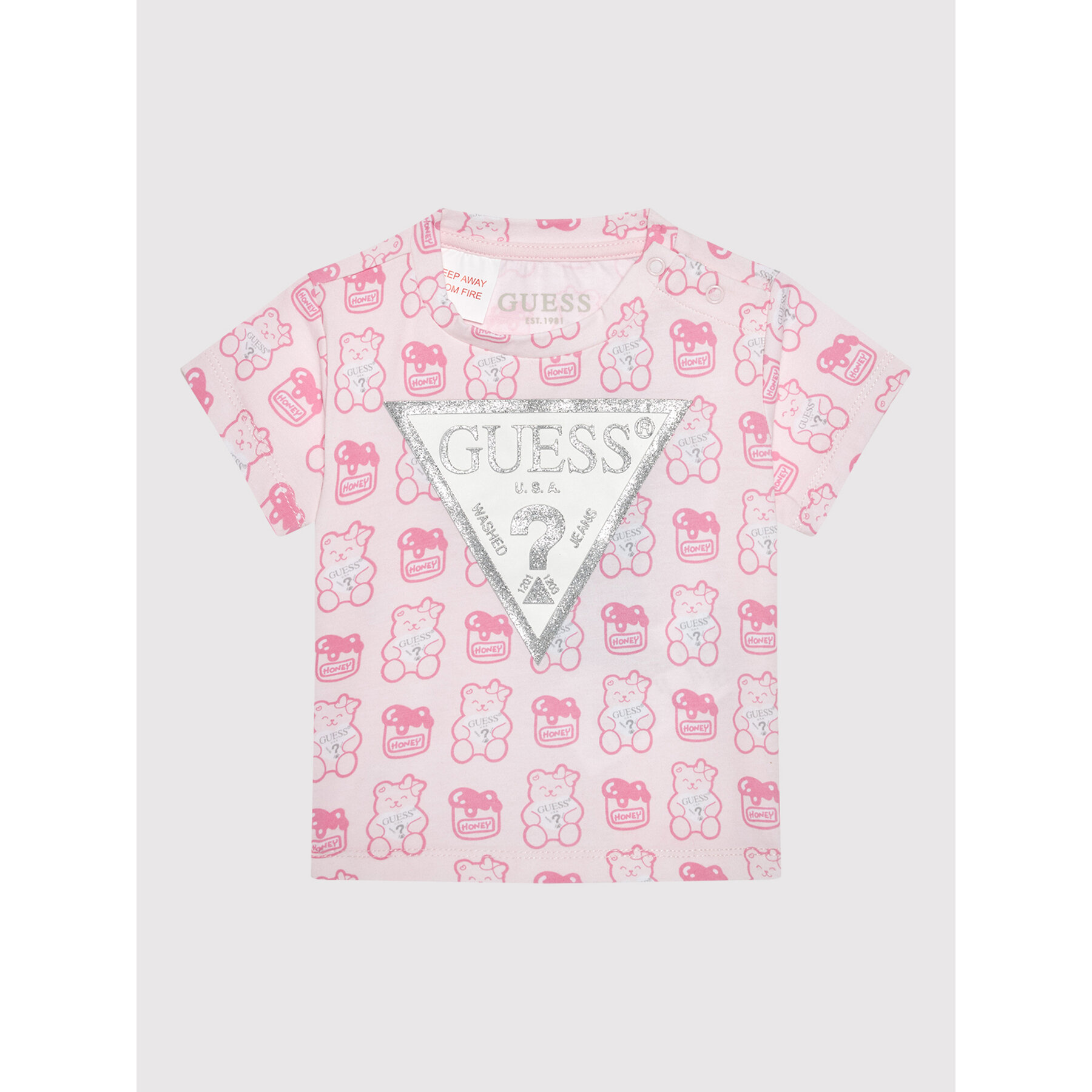Guess T-Shirt H1YT00 K6YW1 Różowy Regular Fit