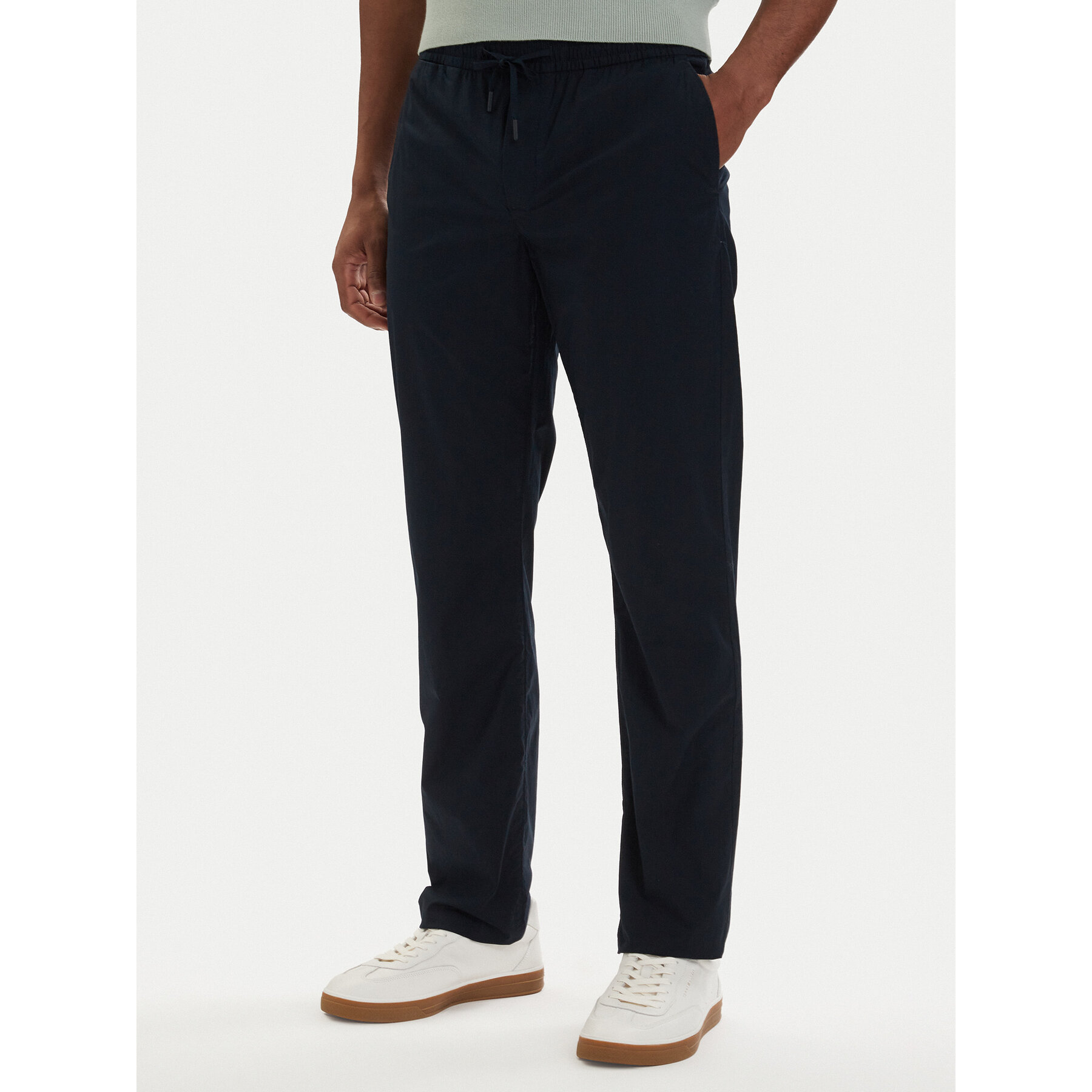Tommy Hilfiger Chinosy Denton MW0MW42340 Granatowy Slim Fit