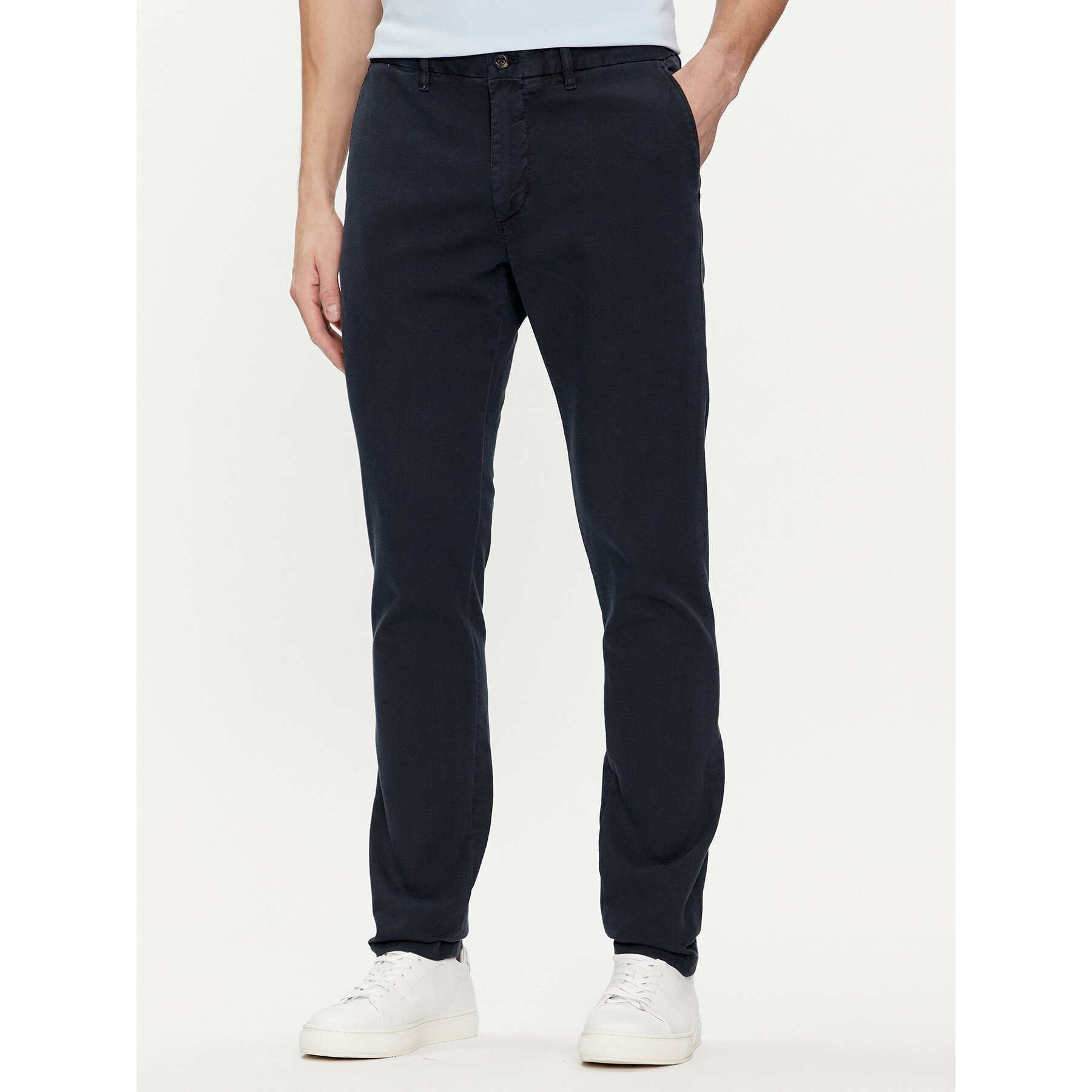 Tommy Hilfiger Chinosy Bleecker MW0MW33910 Granatowy Slim Fit
