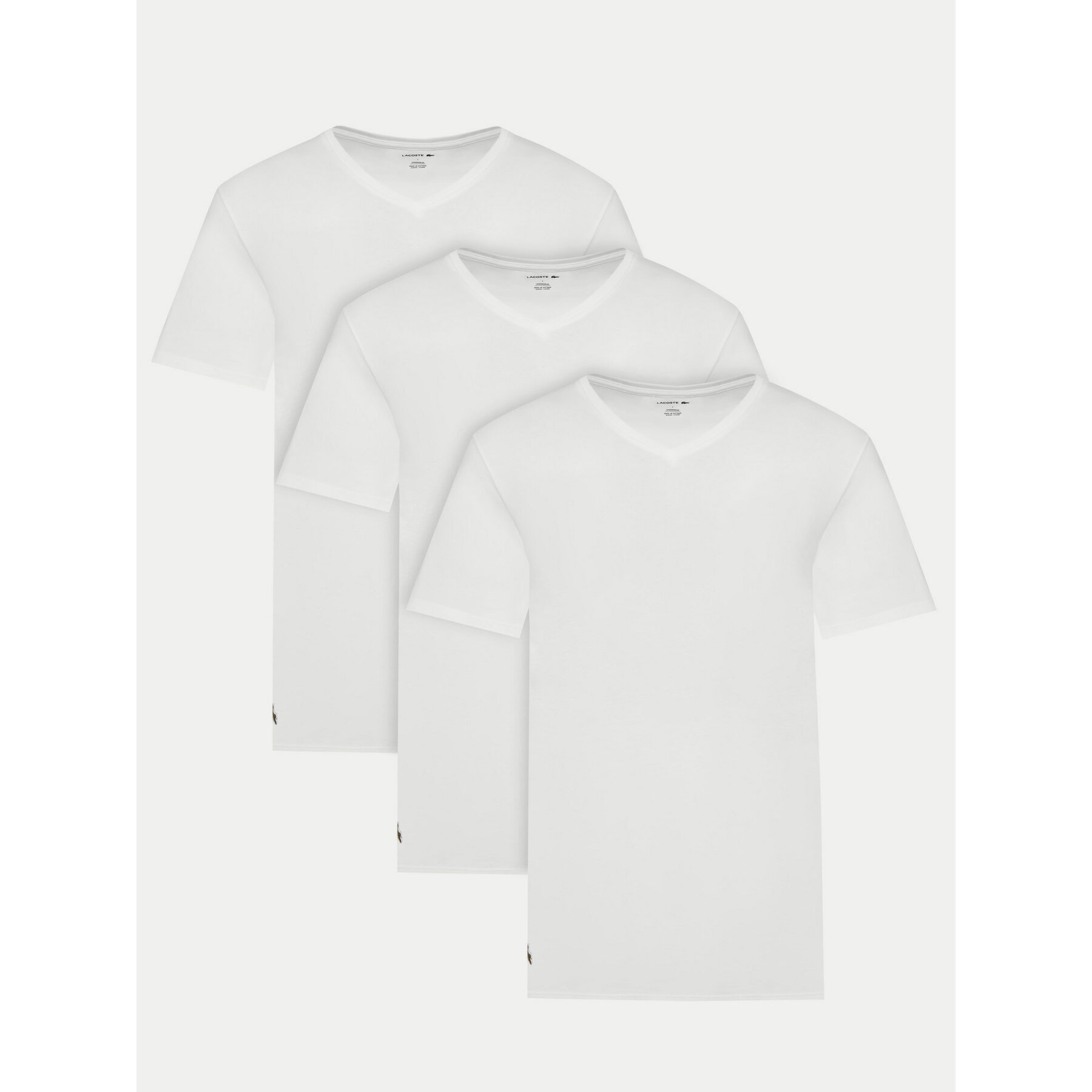 Lacoste Komplet t-shirtów TH9008 Biały Slim Fit