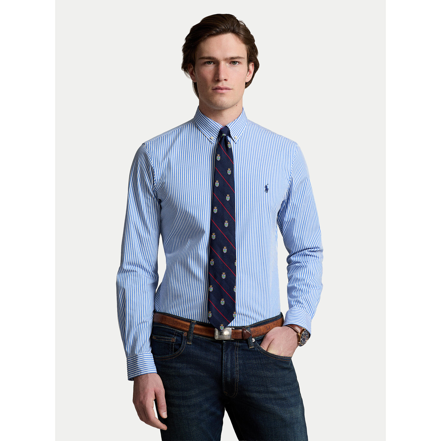 Polo Ralph Lauren Koszula 710929344001 Niebieski Slim Fit