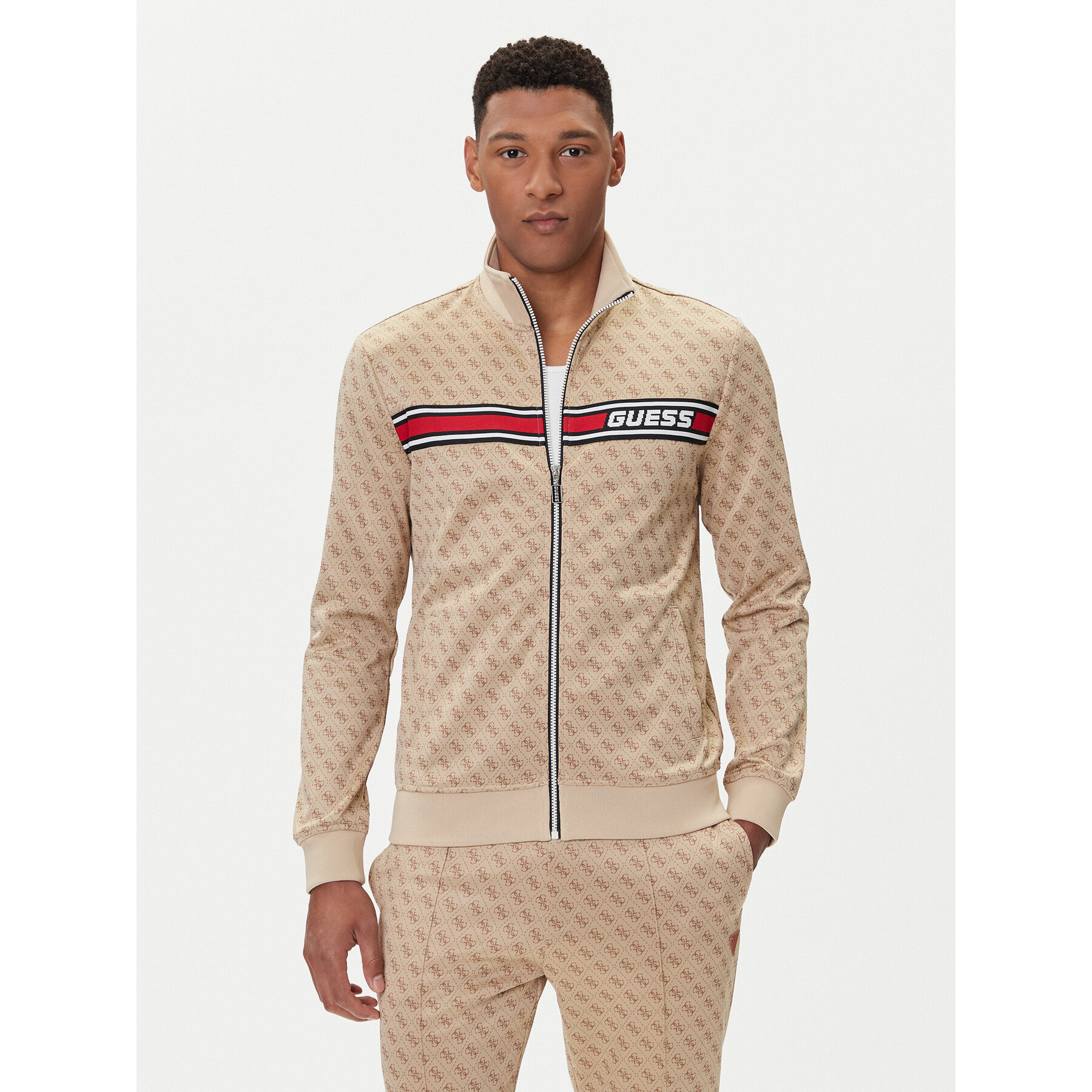Guess Bluza Z2BQ06 K7122 Beżowy Regular Fit