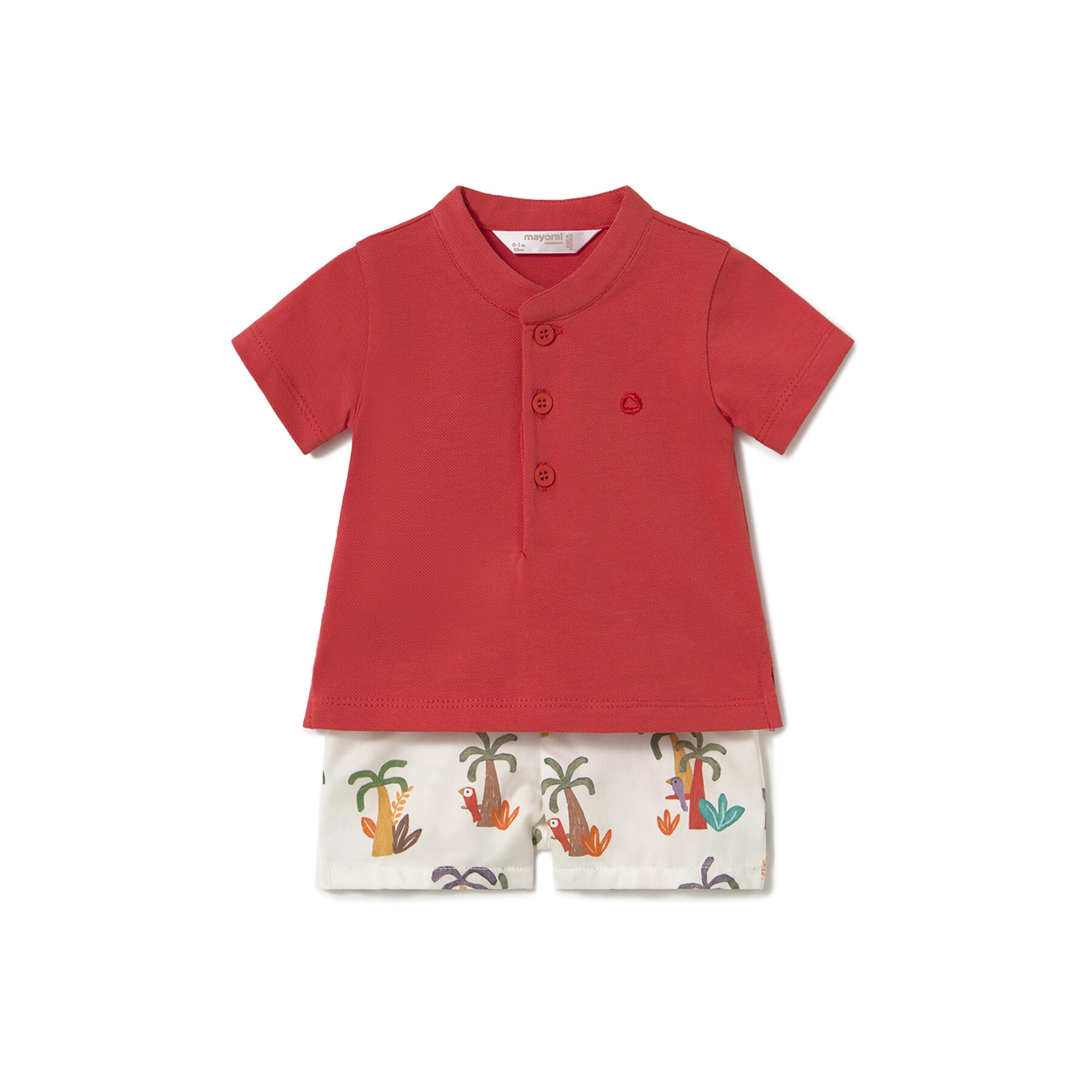 Mayoral Komplet polo i spodenki 1217 Czerwony Regular Fit