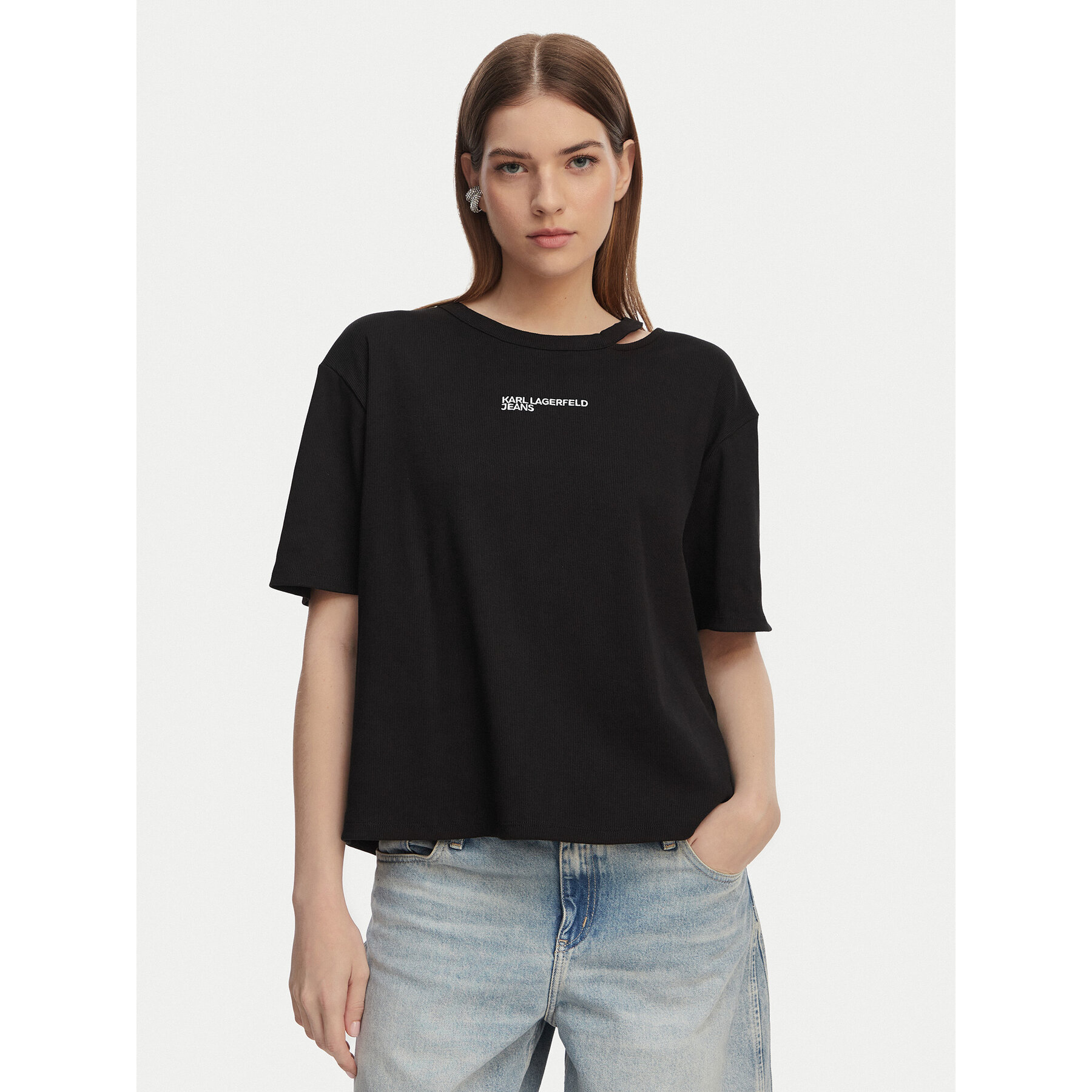 Karl Lagerfeld Jeans T-Shirt B2W17077 Czarny Regular Fit