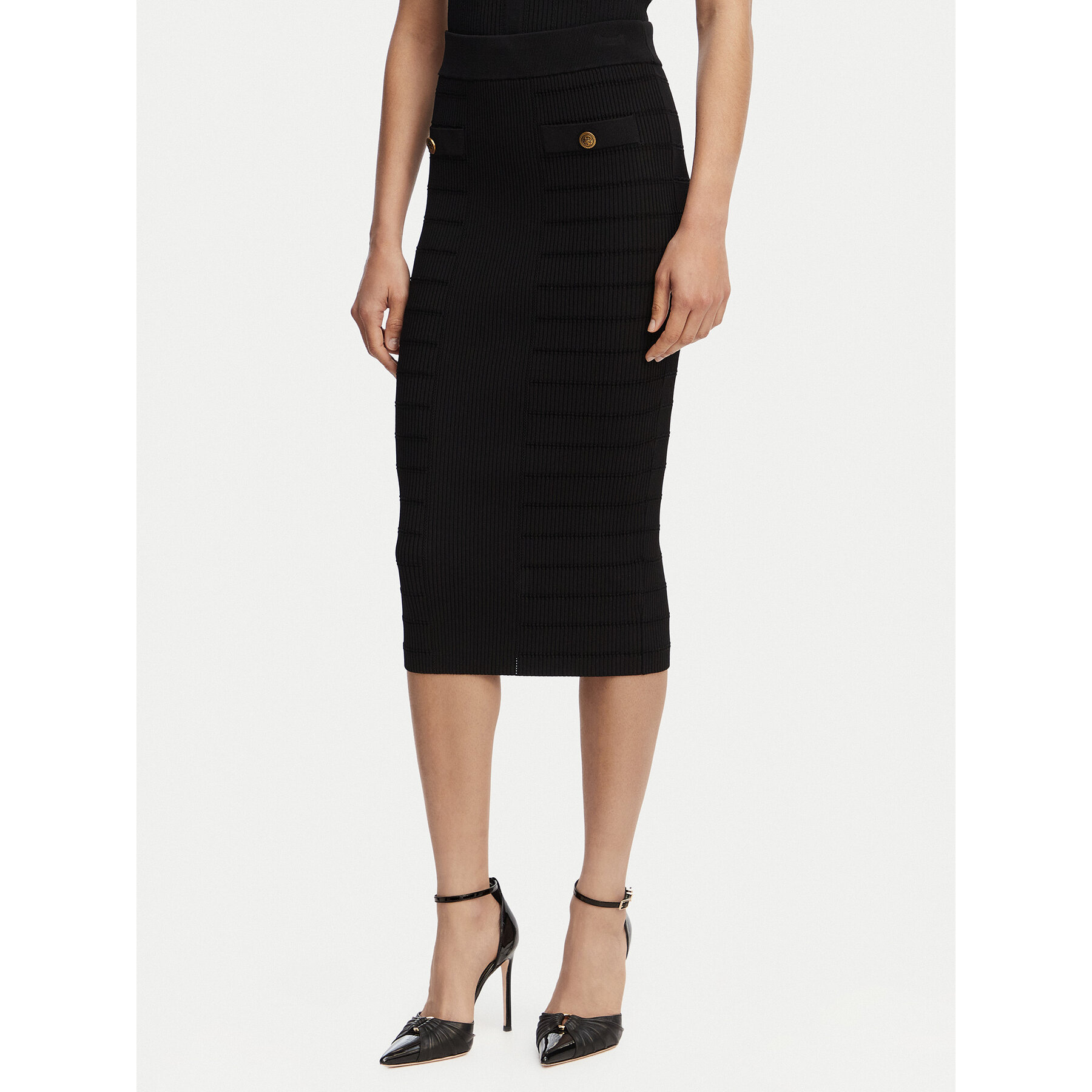 Guess Spódnica ołówkowa W5YD66 Z0130 Czarny Slim Fit