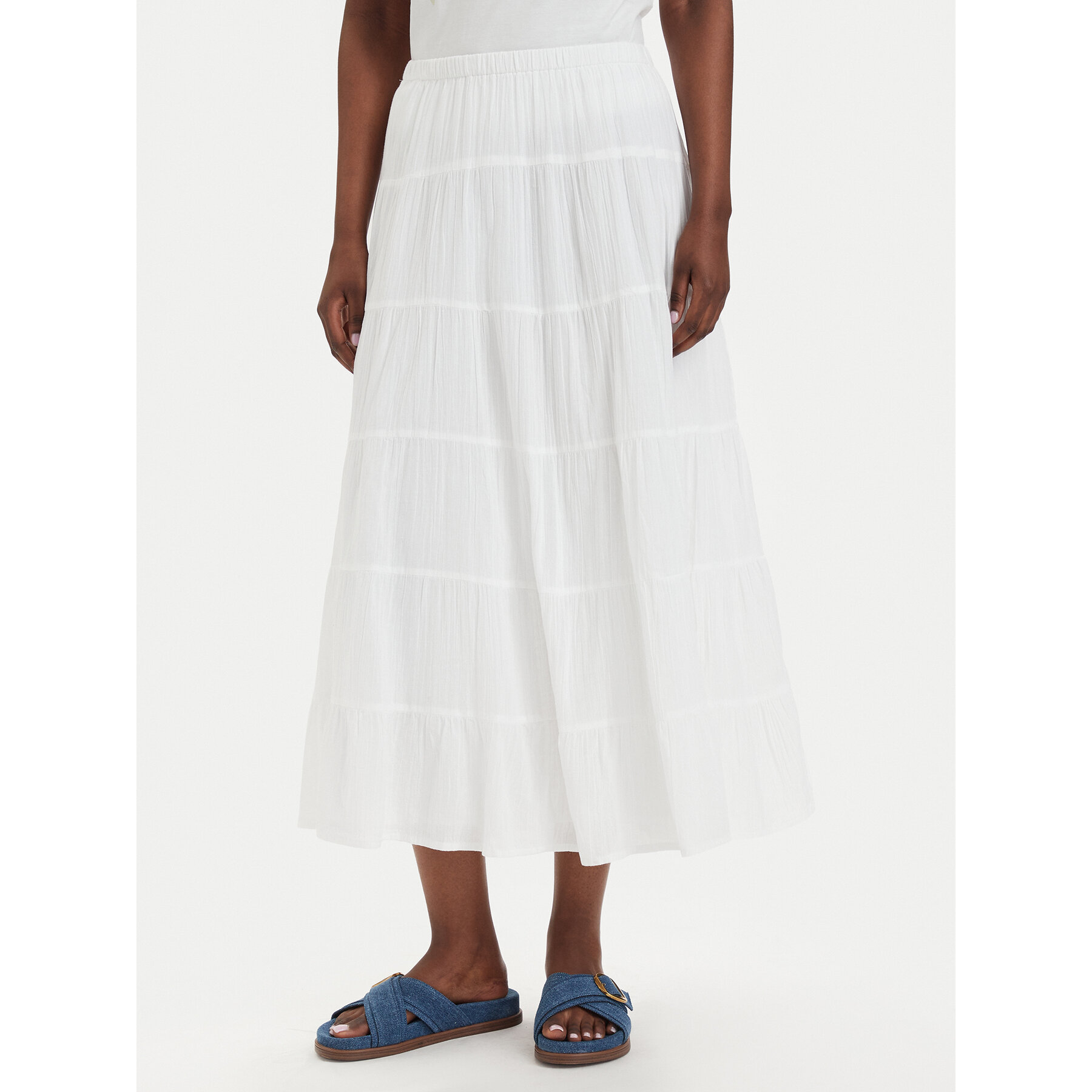 ONLY Spódnica maxi Kelly 15374229 Biały Regular Fit