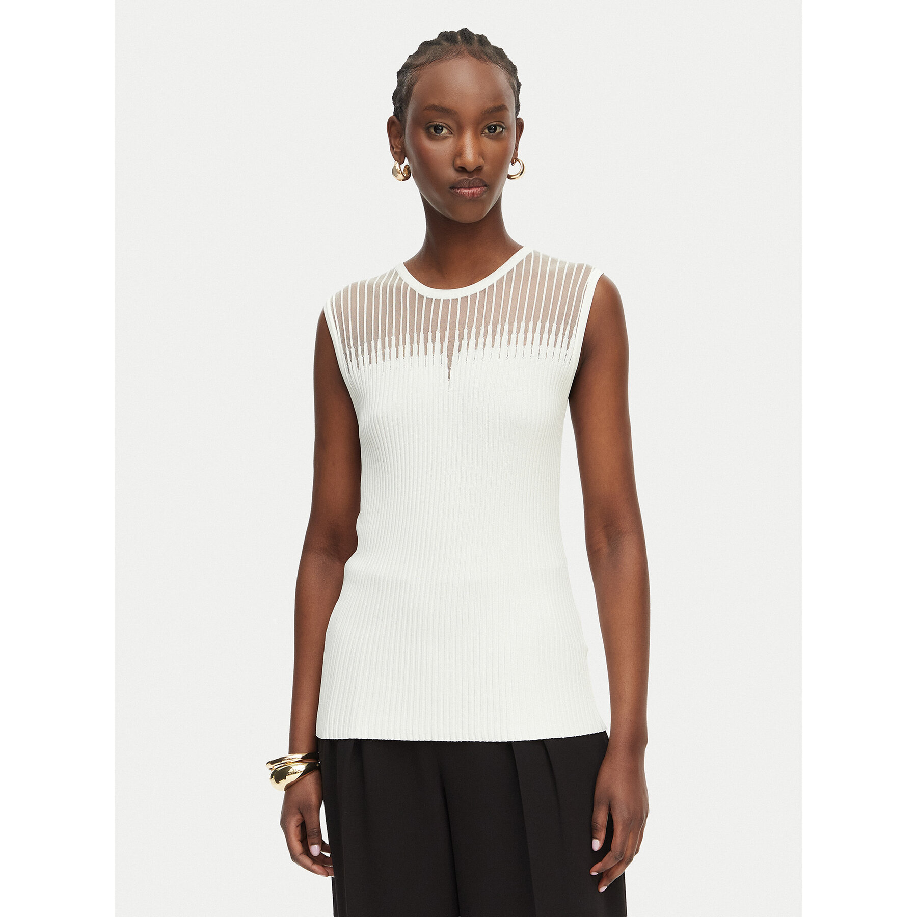 Rinascimento Top CFM0012239003 Biały Slim Fit