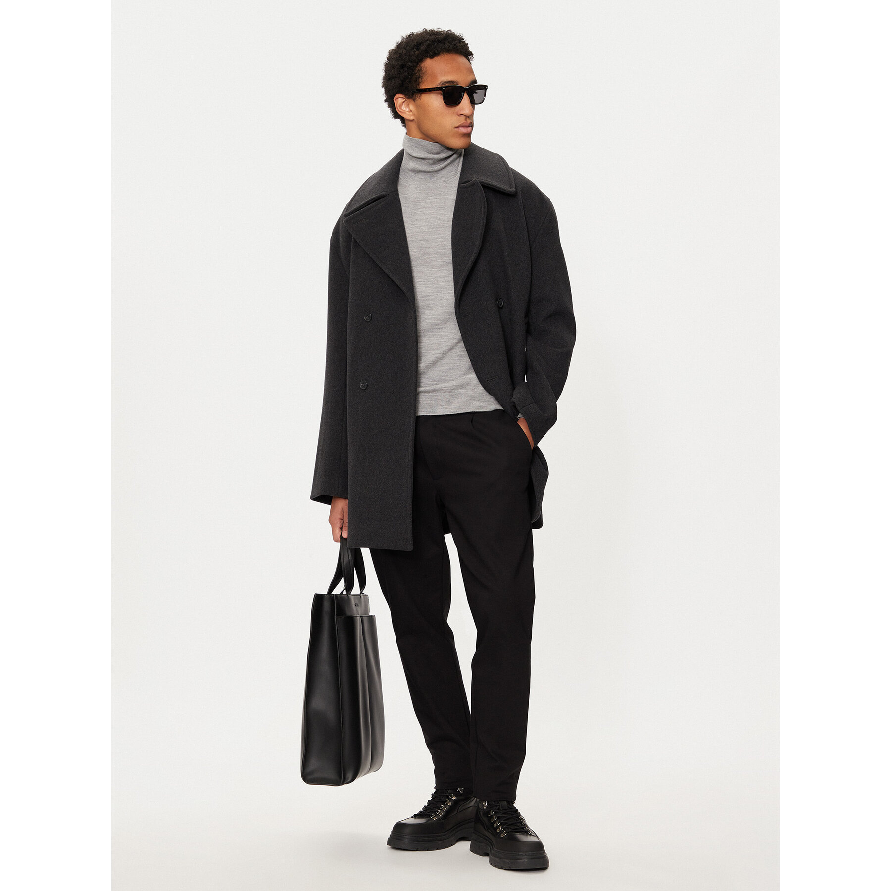 Michael Kors Płaszcz wełniany CF42083BQA Szary Oversize