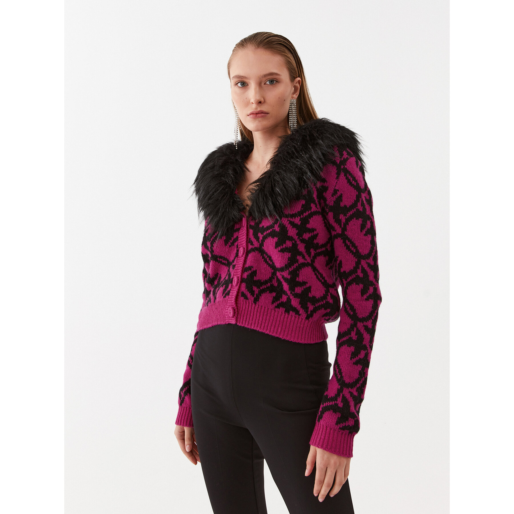 Pinko Kardigan Pony 101576 A11F Kolorowy Relaxed Fit