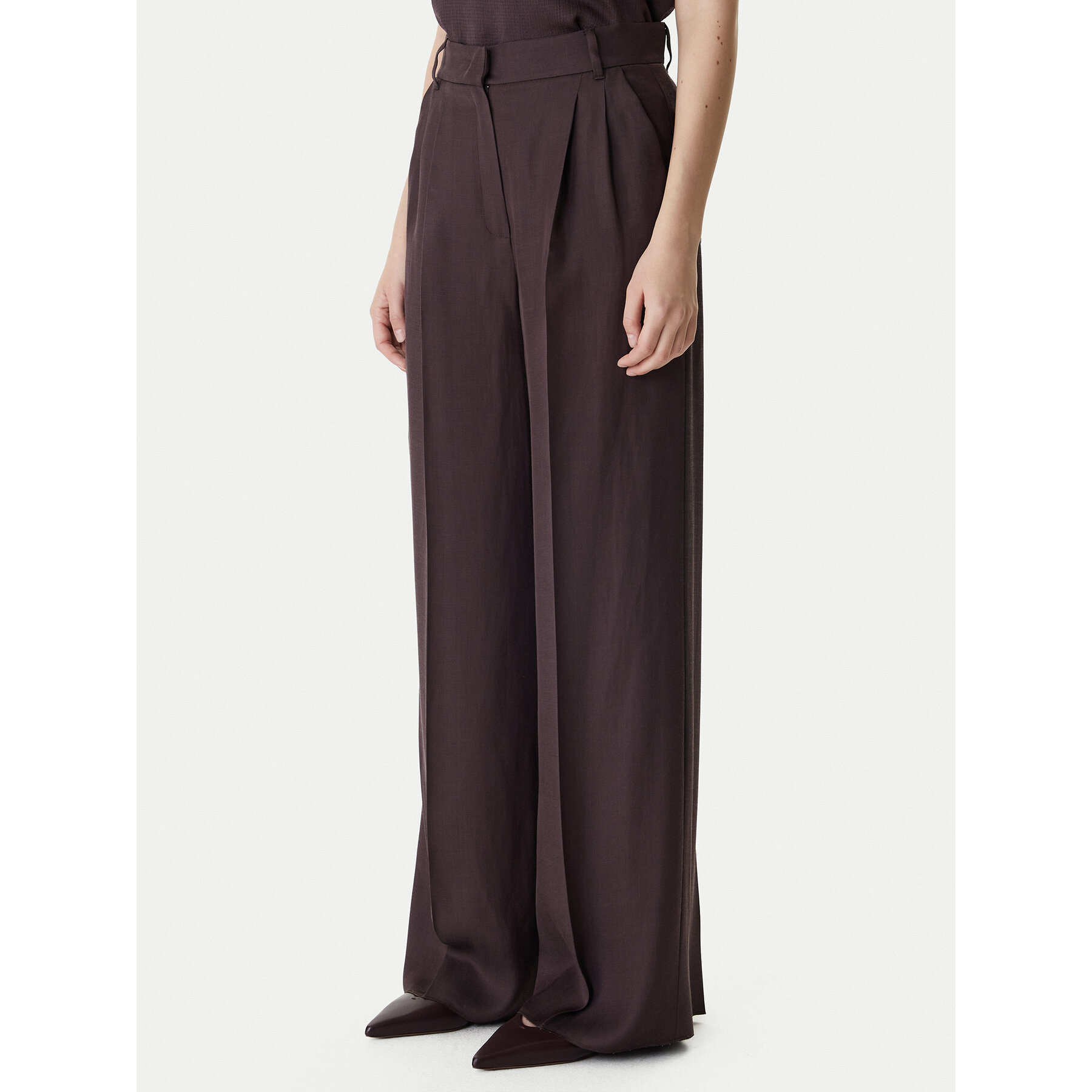 Marella Spodnie materiałowe Adito 2615131221 Brązowy Straight Fit
