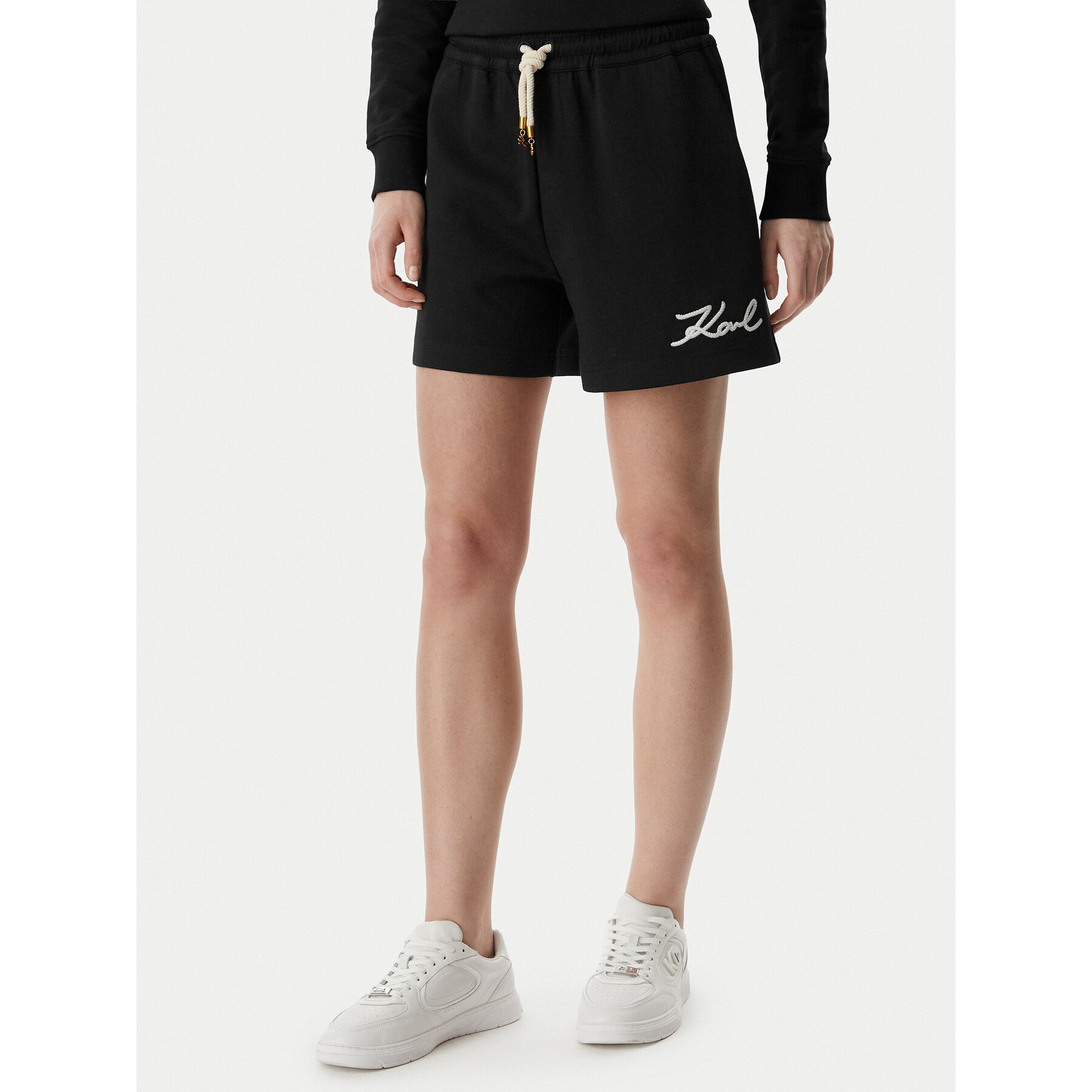 KARL LAGERFELD Szorty sportowe B2W10124 Czarny Regular Fit