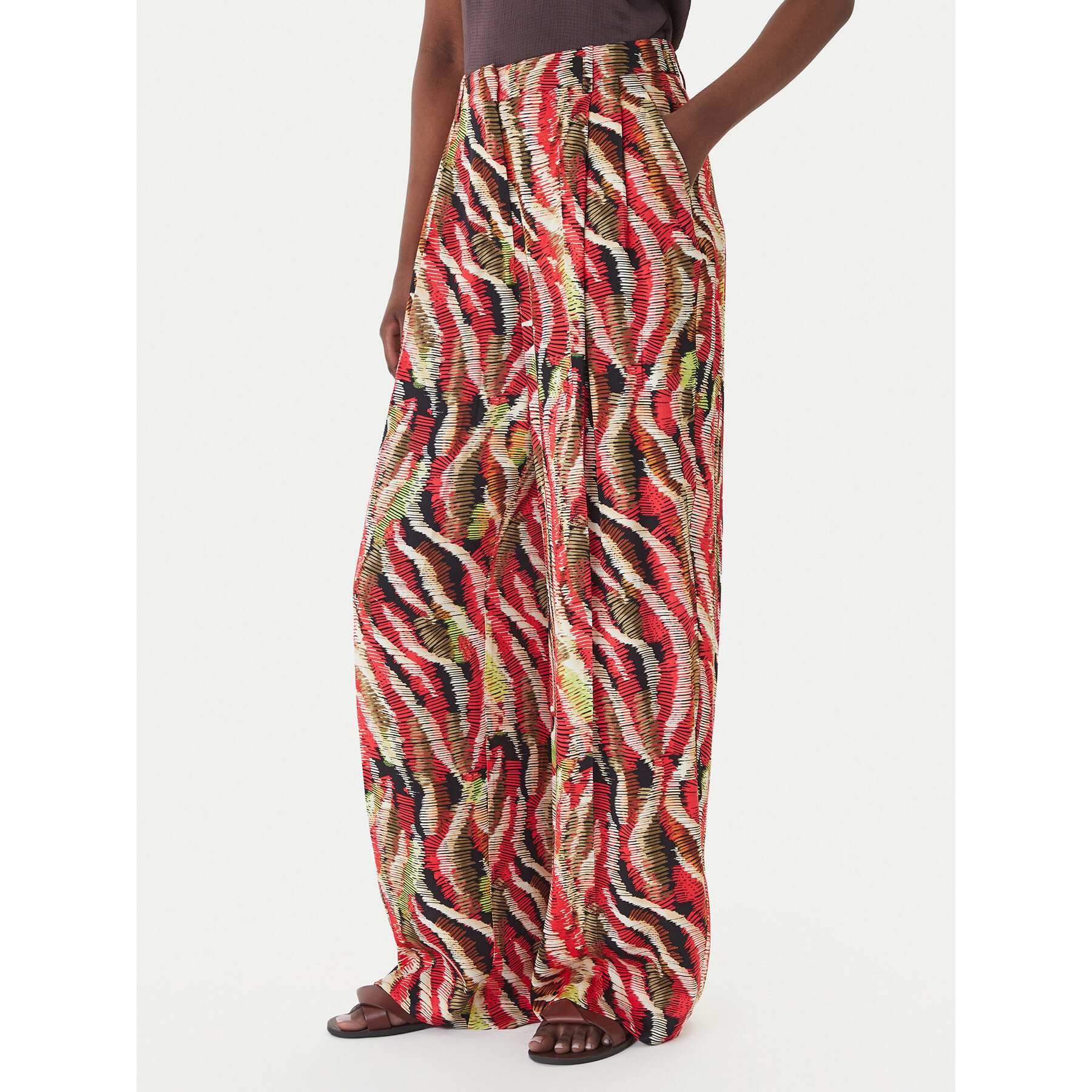 LOLA CASADEMUNT Spodnie materiałowe MS2614027 Kolorowy Wide Leg