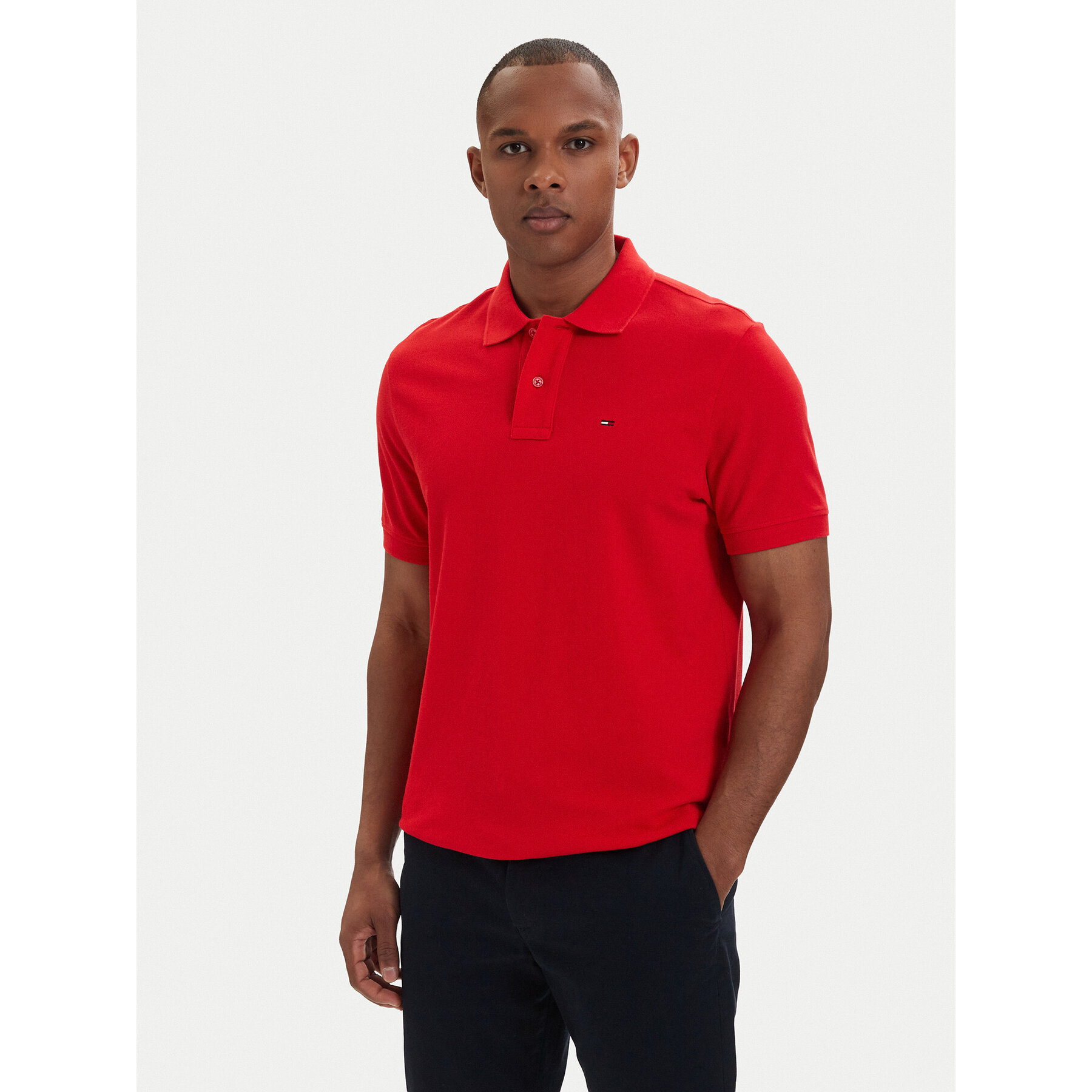 Tommy Jeans Polo DM0DM22711 Czerwony Regular Fit
