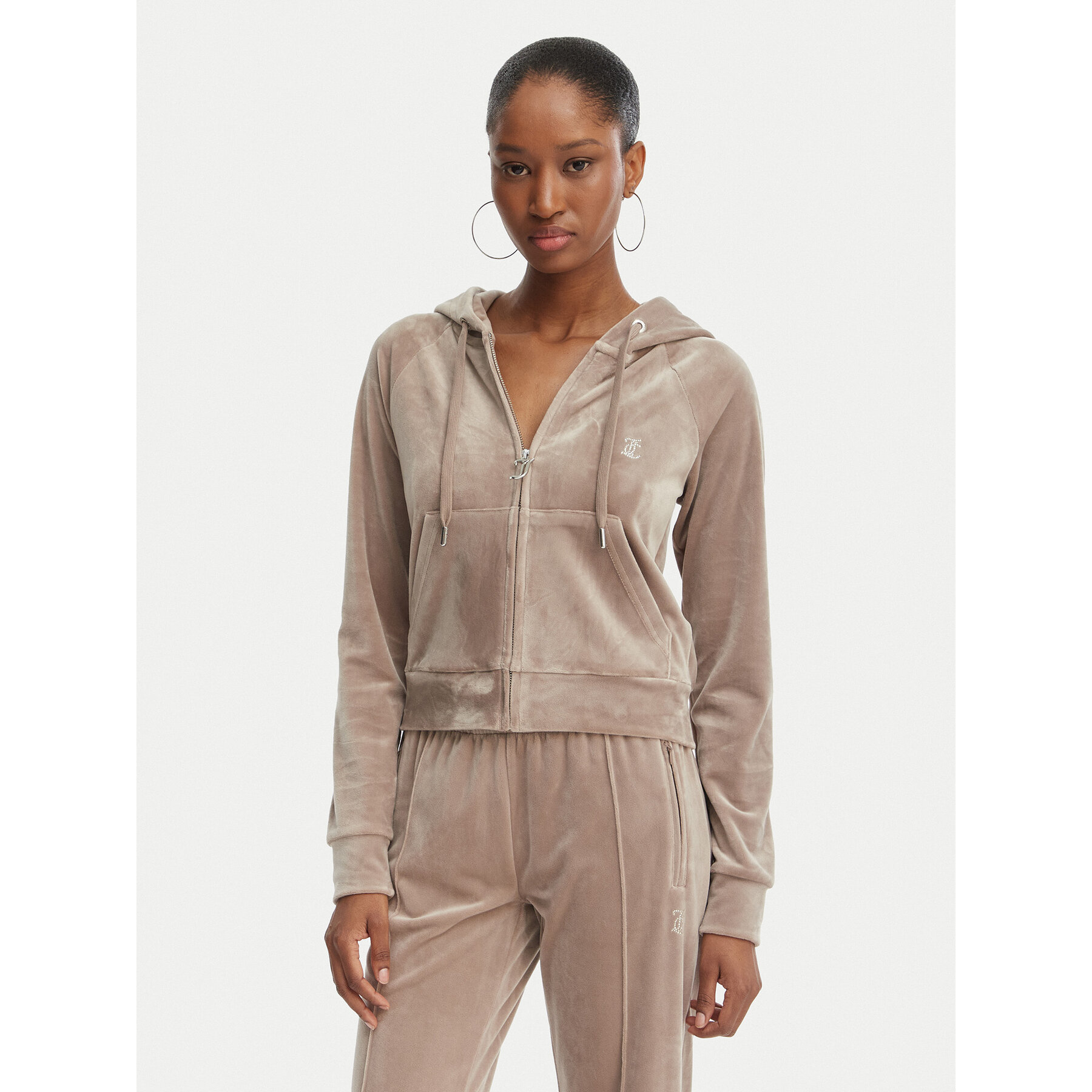 Juicy Couture Bluza Madison JCWAS126326 Beżowy Slim Fit