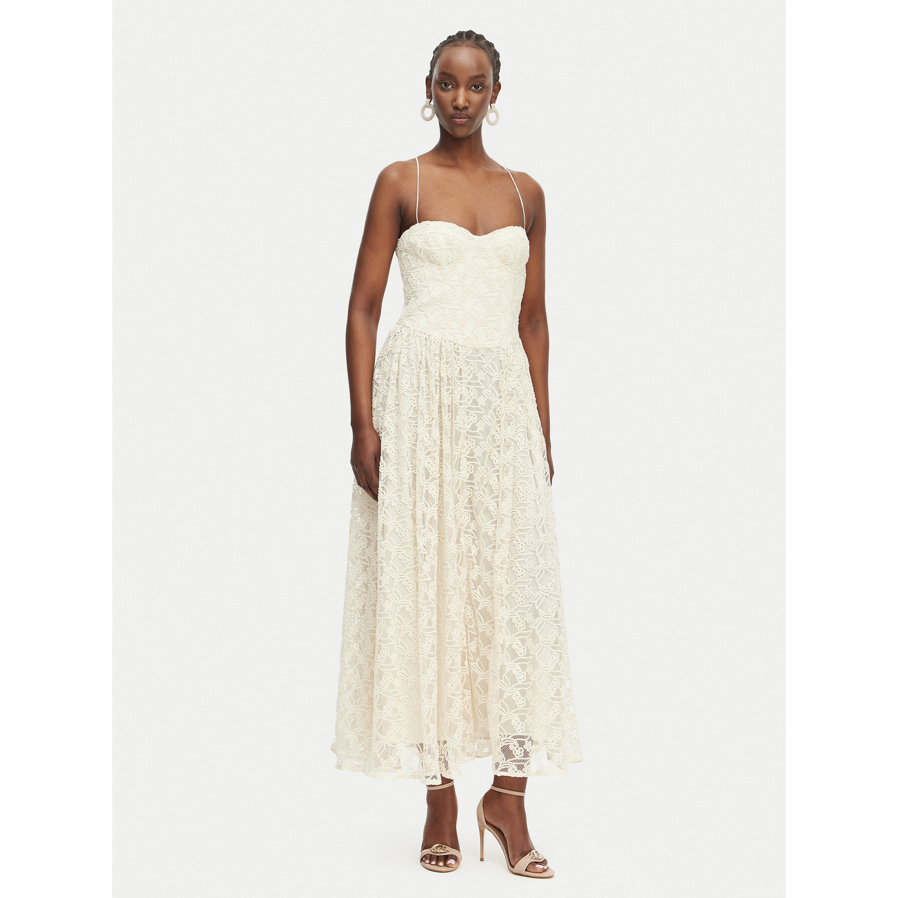 Bardot Sukienka wieczorowa Estie 59786DB4 Kremowy Regular Fit