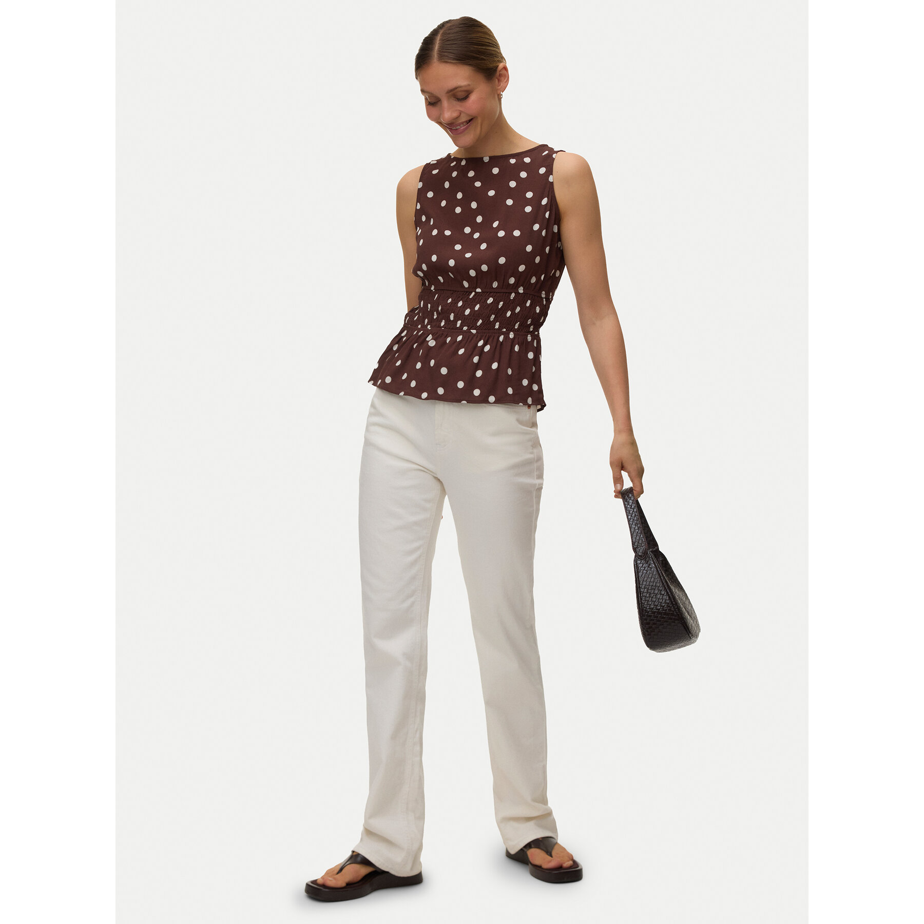 Vero Moda Bluzka Elisa 10347963 Brązowy ciemny Loose Fit