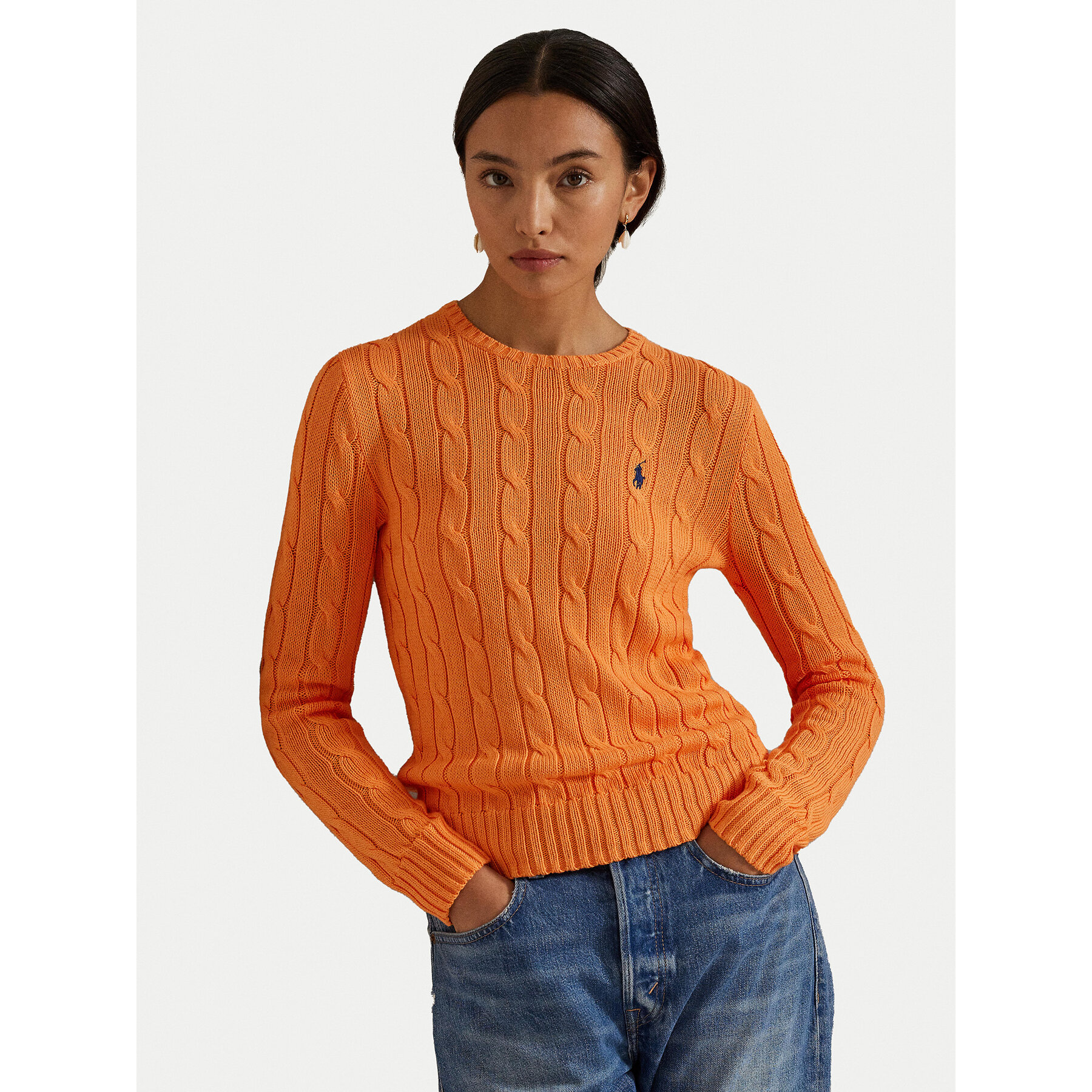 Polo Ralph Lauren Sweter 211971869014 Pomarańczowy Slim Fit