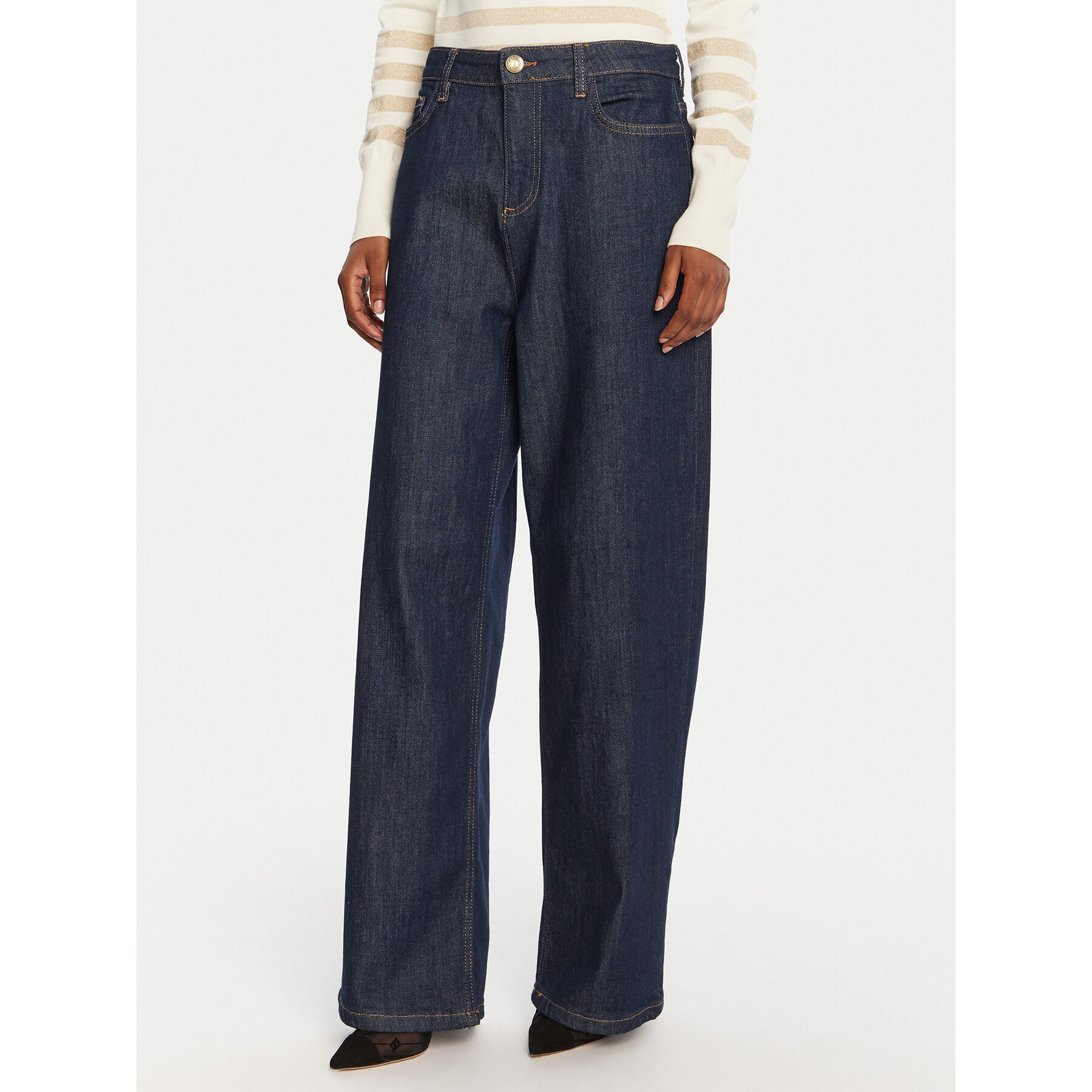 LOLA CASADEMUNT Jeansy MF2514007 Granatowy Wide Leg