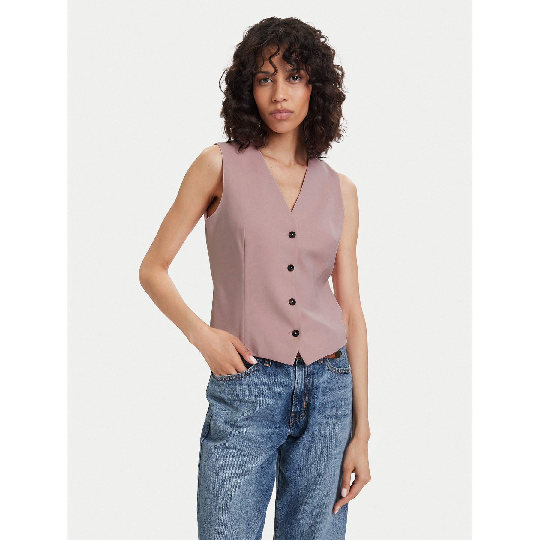 Tommy Hilfiger Kamizelka WW0WW48882 Różowy Regular Fit