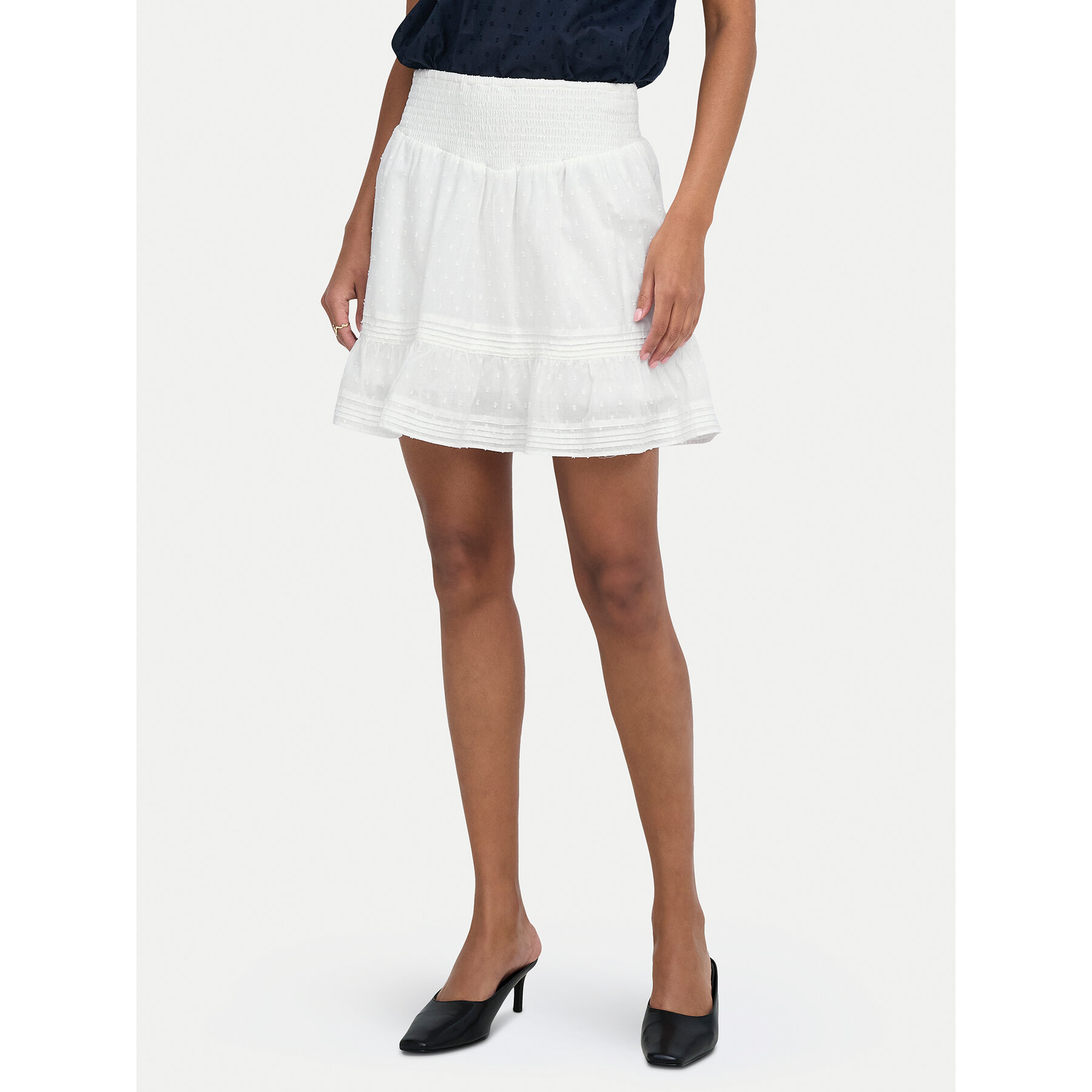 ONLY Spódnica mini Katti 15376205 Biały Regular Fit