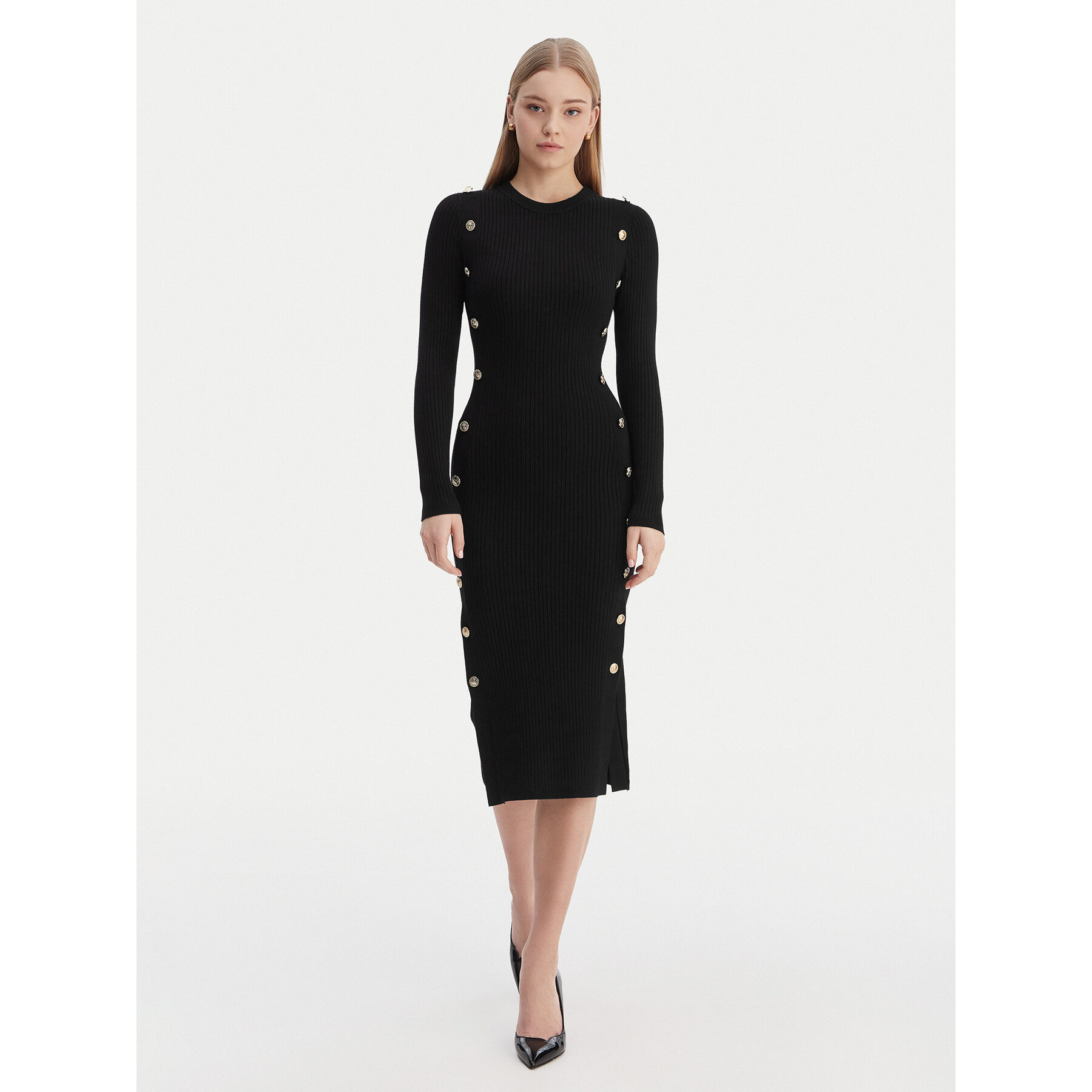 Guess Sukienka dzianinowa W6RK06 Z2YJ2 Czarny Regular Fit