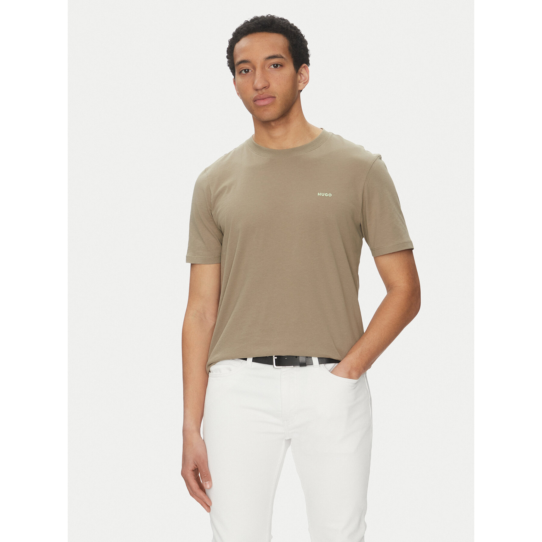 HUGO T-Shirt Dero222 50466158 Brązowy Regular Fit