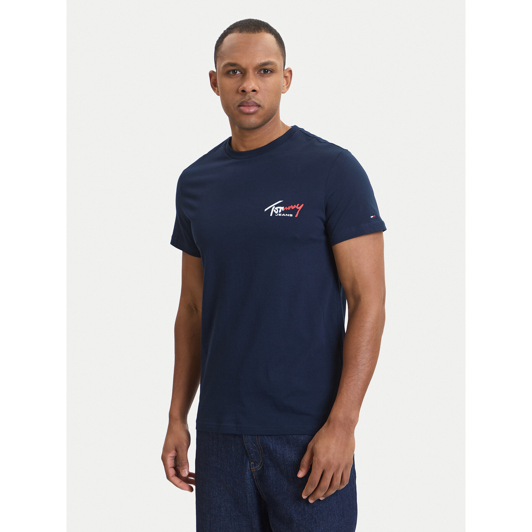 Tommy Jeans T-Shirt DM0DM22538 Granatowy Slim Fit