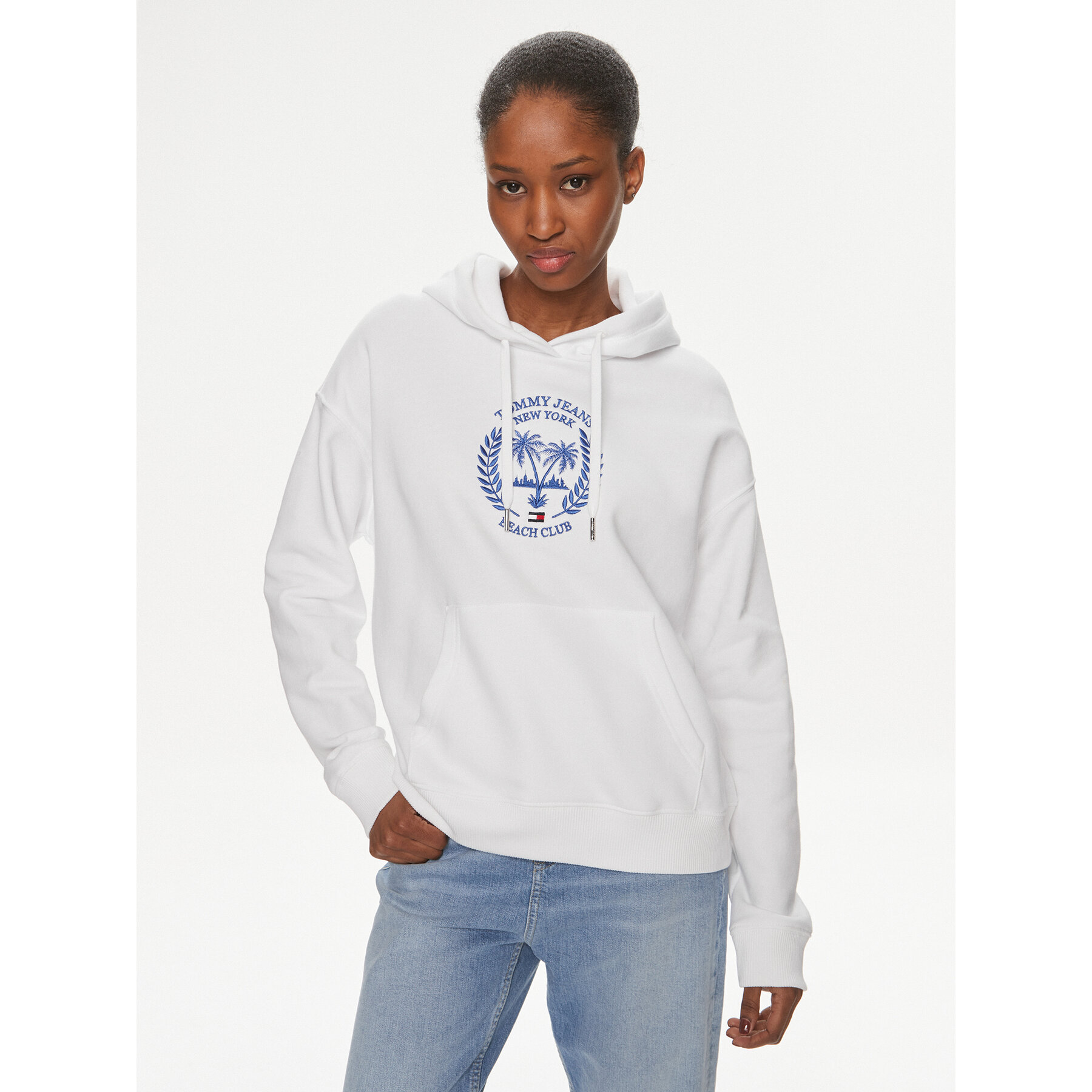 Tommy Jeans Bluza DW0DW17792 Biały Boxy Fit
