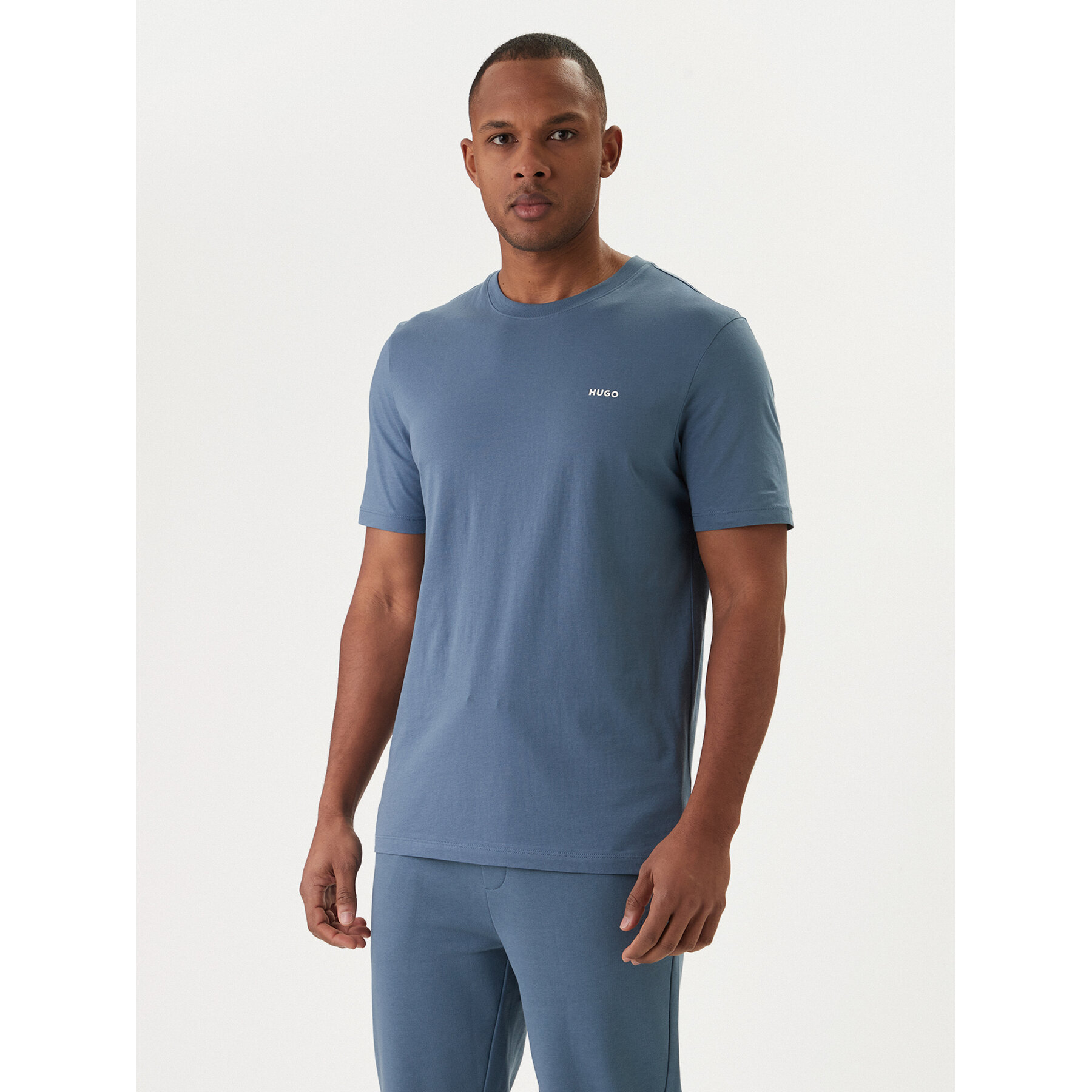 HUGO T-Shirt Dero222 50466158 Niebieski Regular Fit