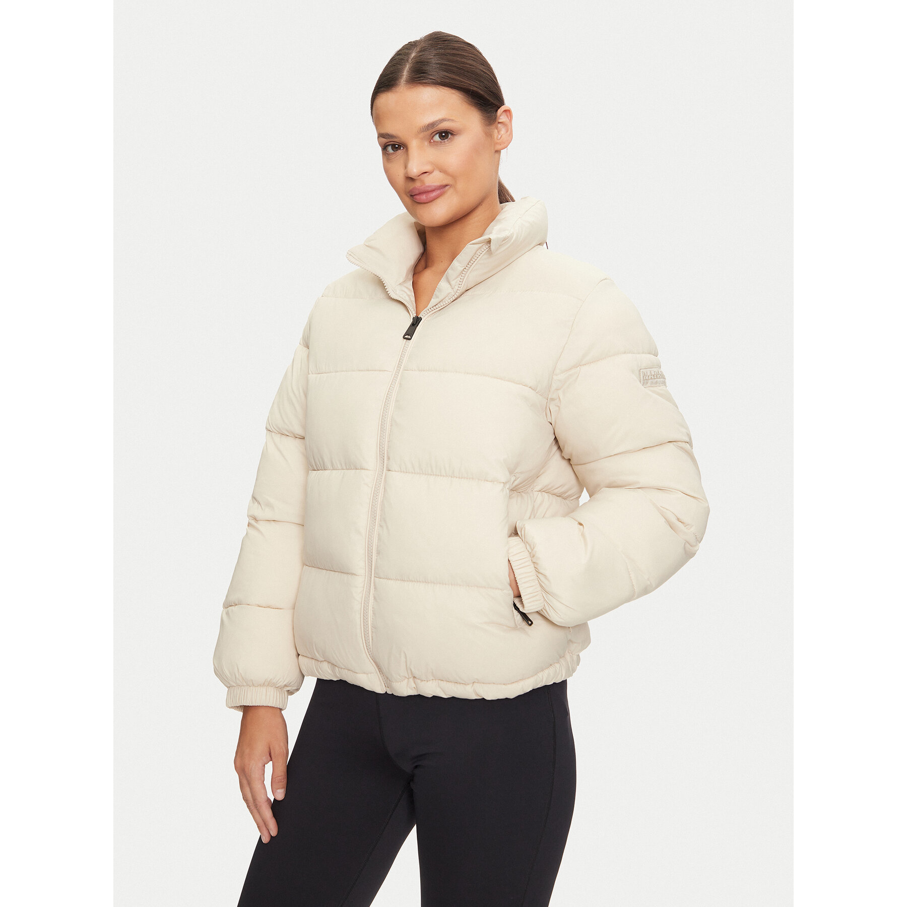 Napapijri Kurtka zimowa A-Box Logo NP0A4HZ1 Beżowy Loose Fit