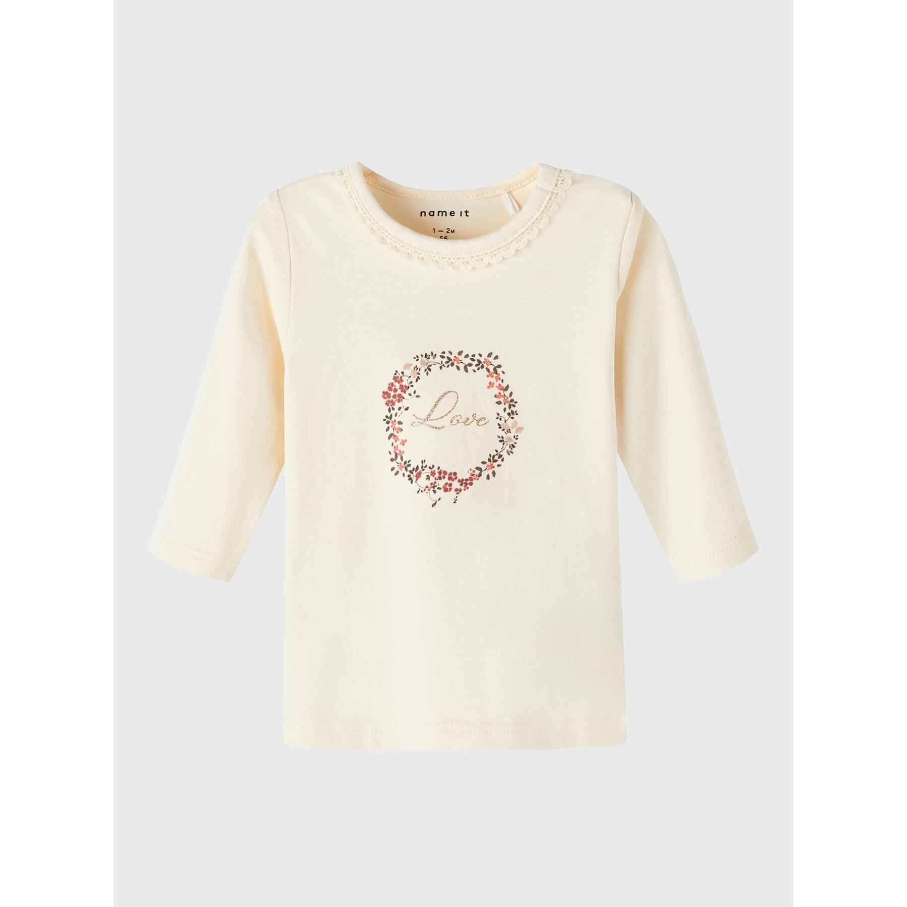 NAME IT Bluzka 13210028 Écru Regular Fit