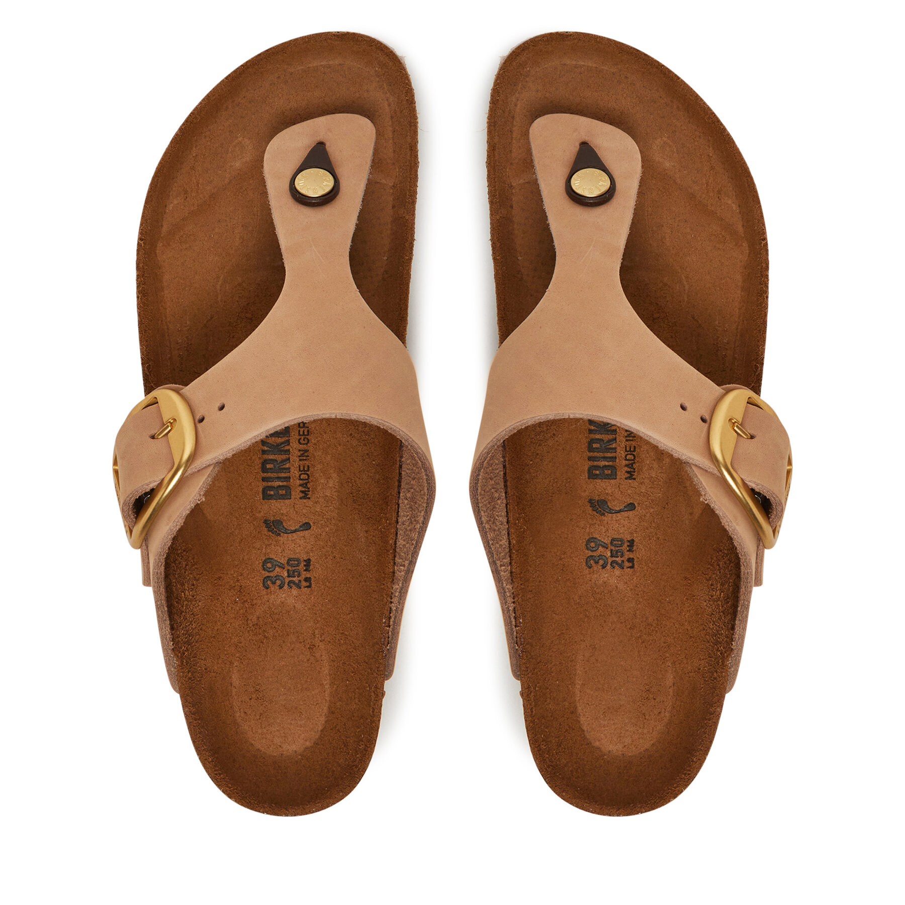 Birkenstock Japonki Gizeh Big Buckle LENB 1024007 Beżowy