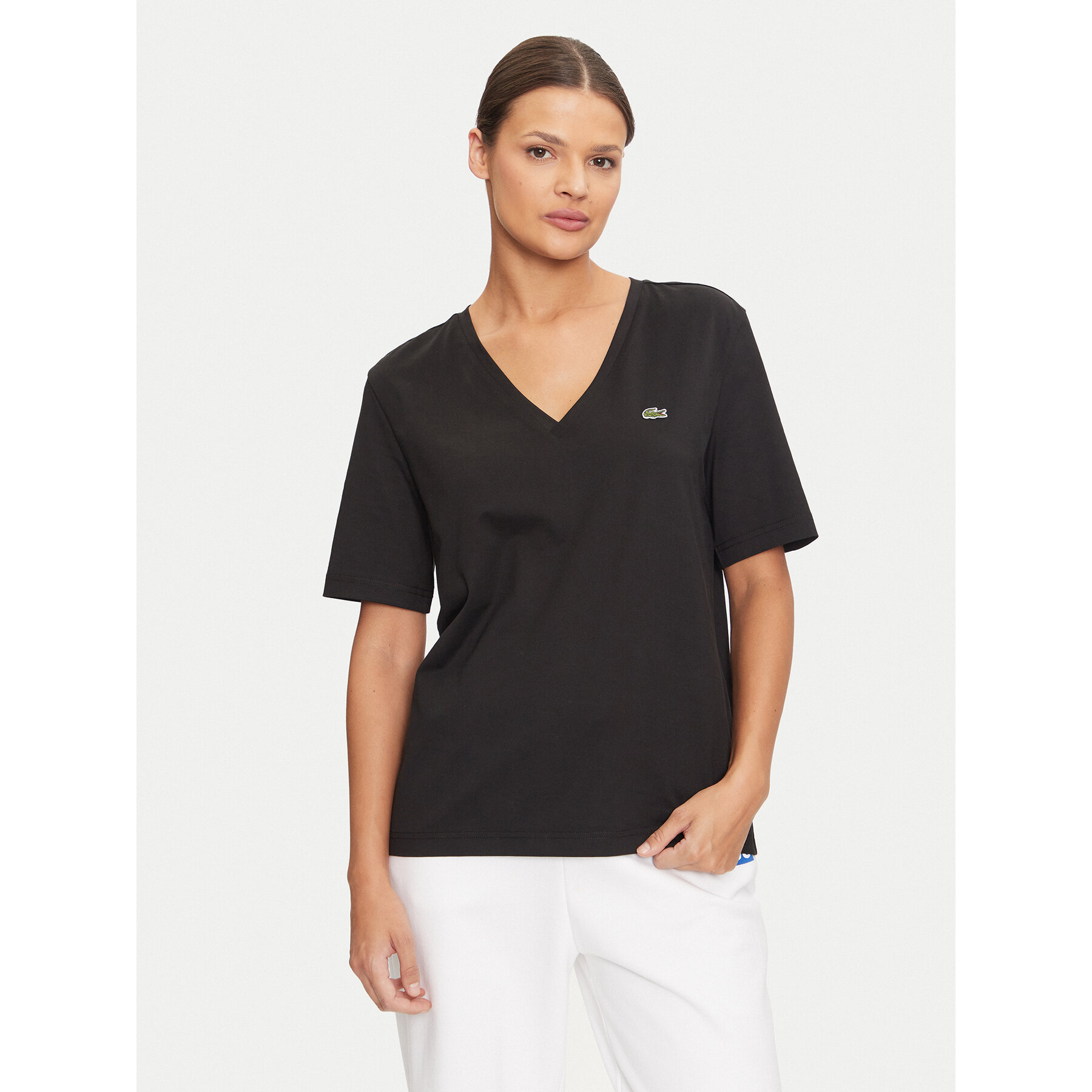 Lacoste T-Shirt TF7300 Czarny Regular Fit