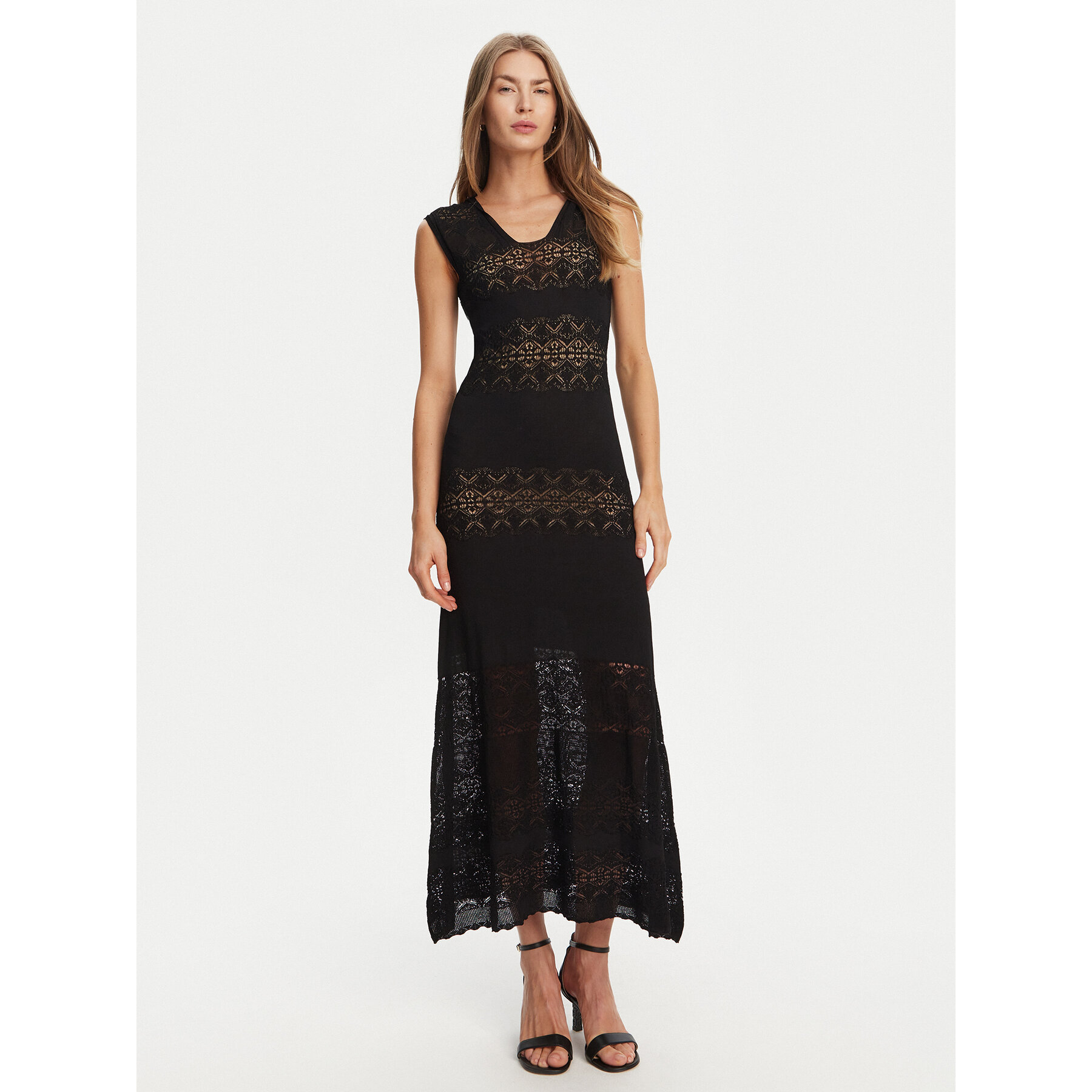 TWINSET Sukienka dzianinowa 251TT3210 Czarny Regular Fit