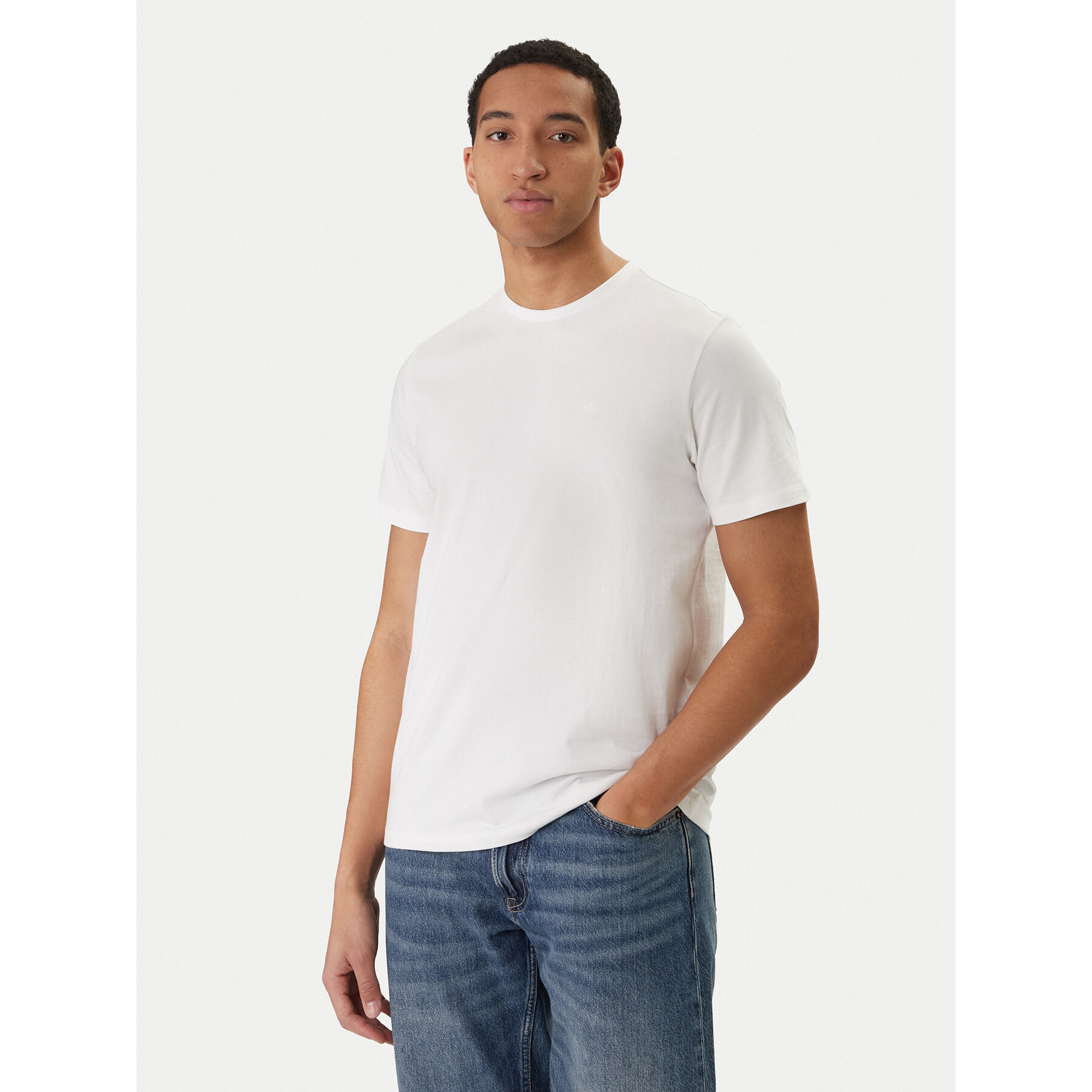 Calvin Klein Jeans T-Shirt Classic Monogram LV04RD254G Biały Regular Fit