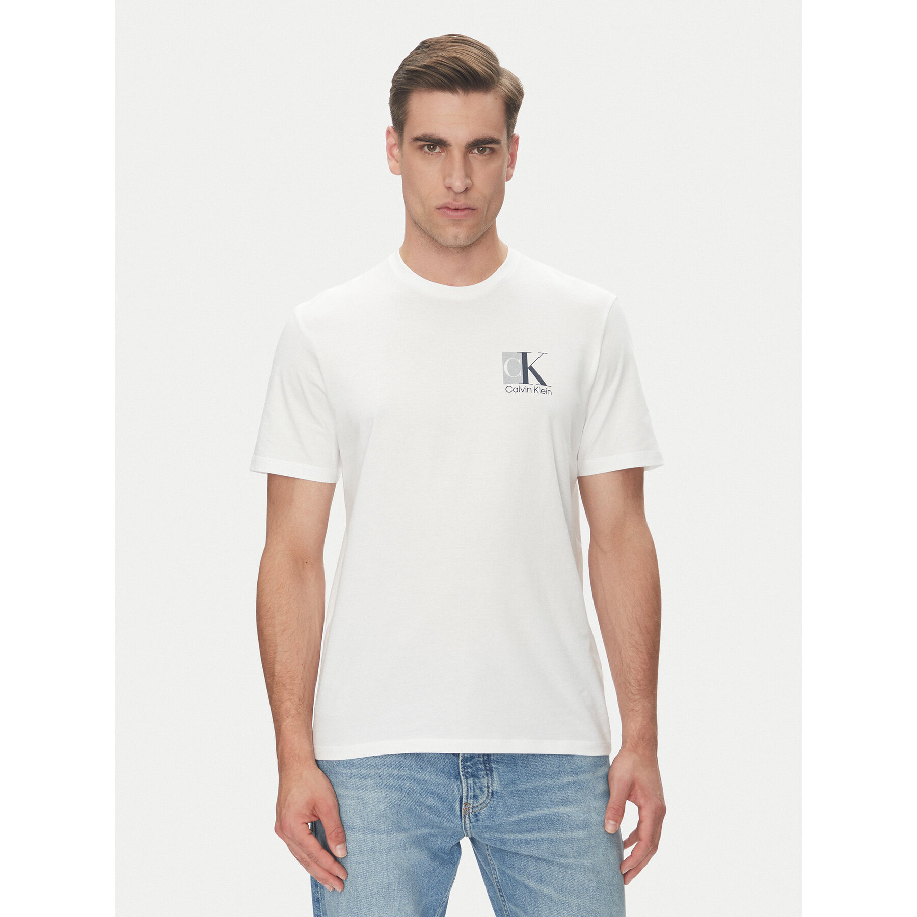 Calvin Klein T-Shirt LV04RC853G Biały Regular Fit