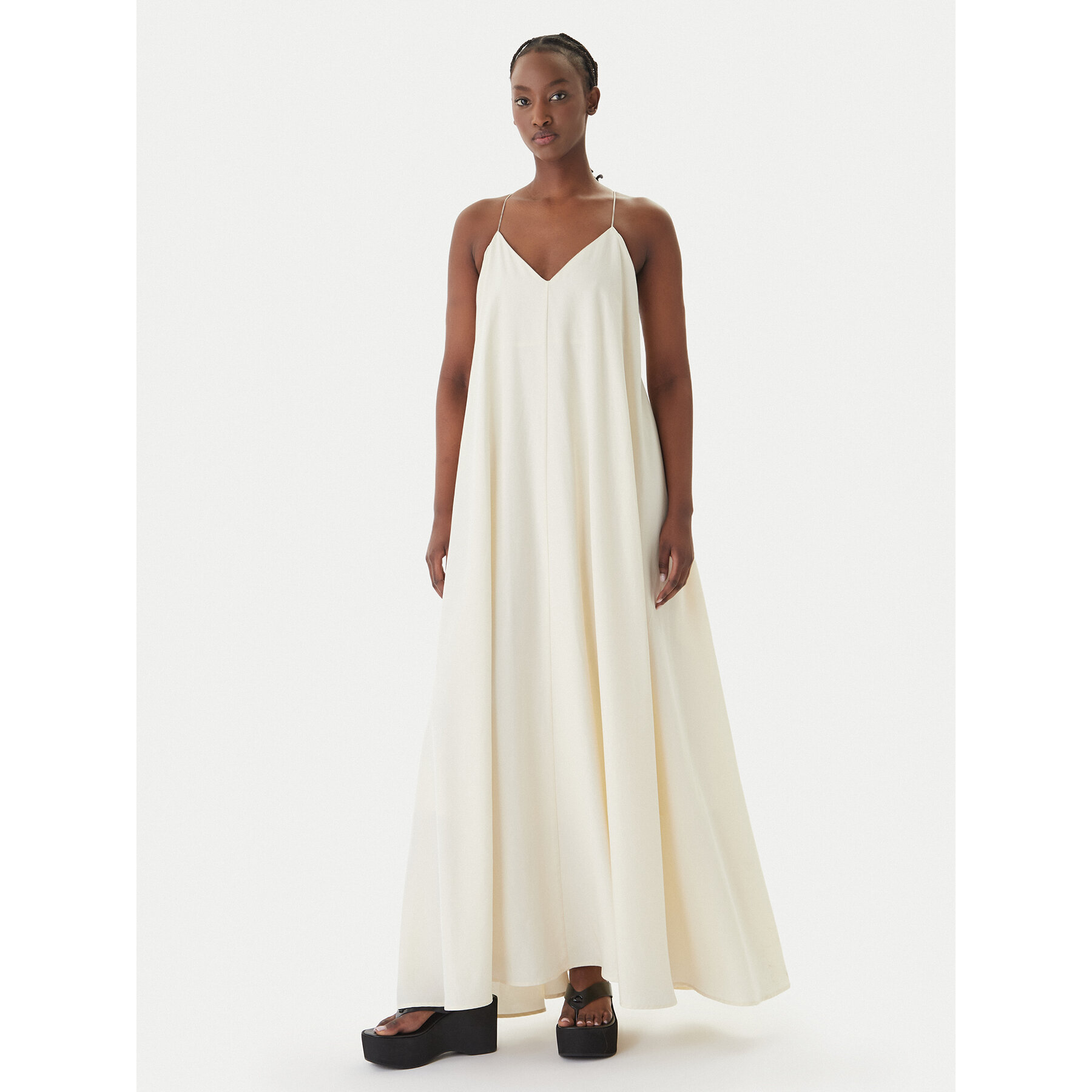 Eleh Sukienka letnia SS260102 Écru Regular Fit
