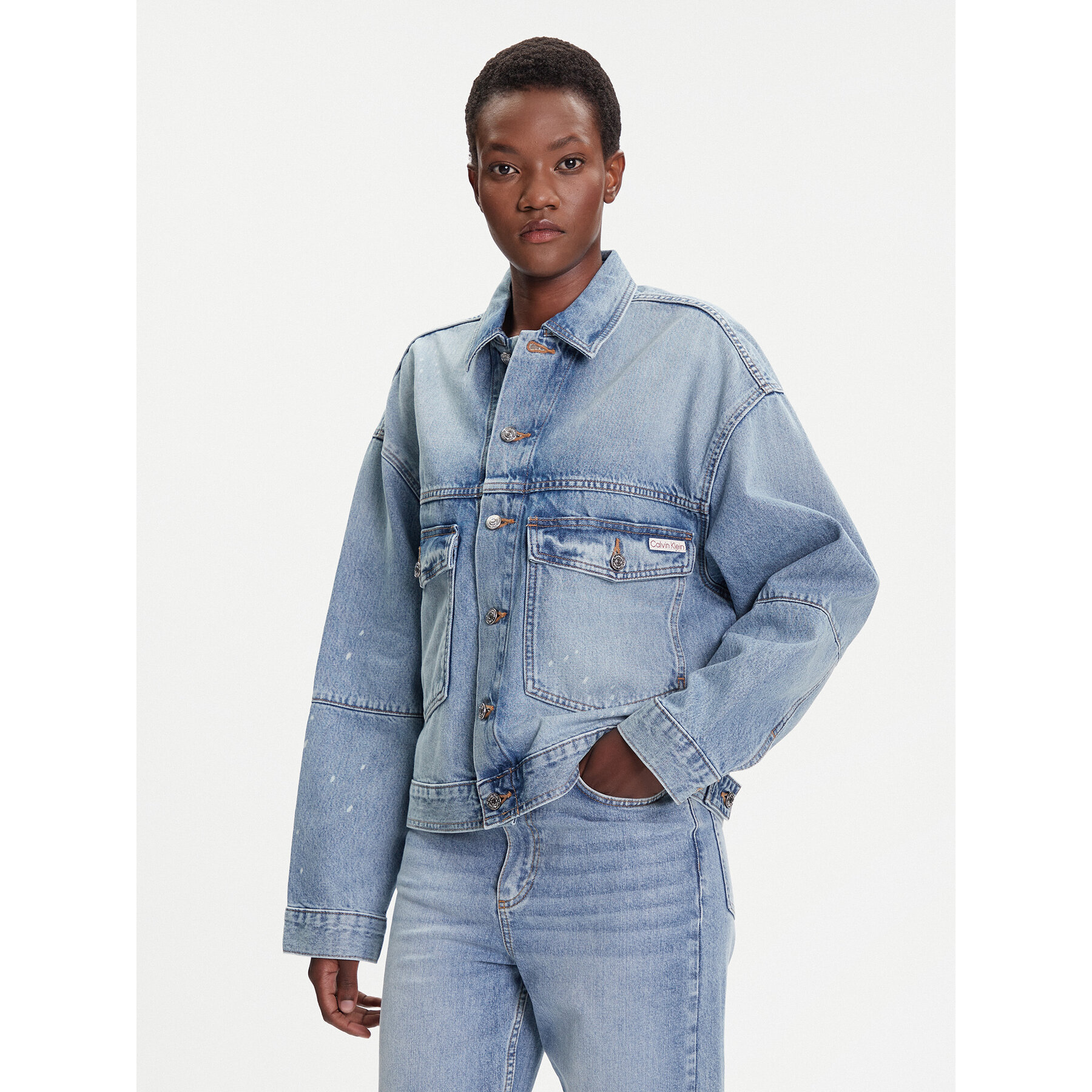 Calvin Klein Jeans Kurtka jeansowa LV047C730G Niebieski Regular Fit