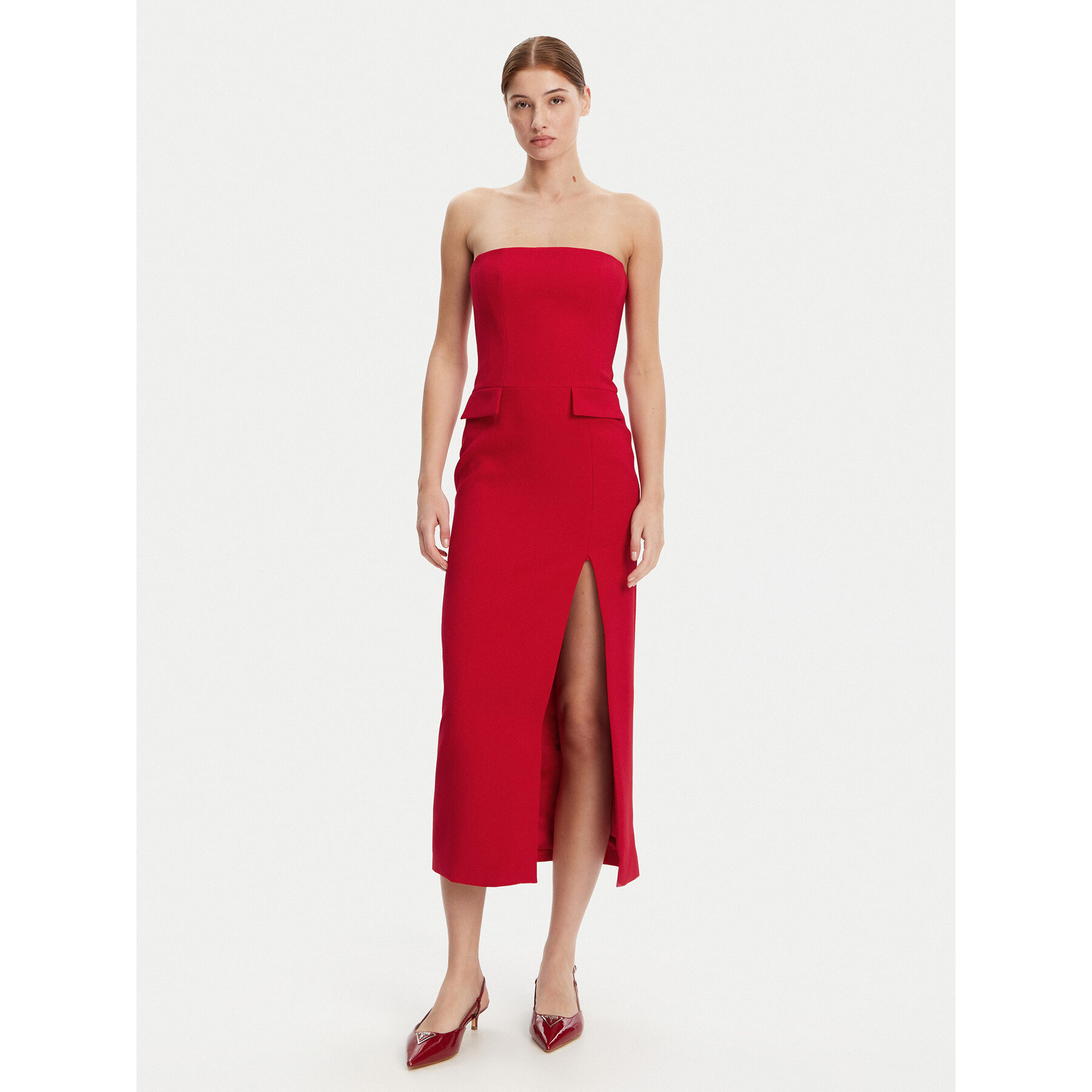 Bardot Sukienka koktajlowa 59728DB Czerwony Slim Fit