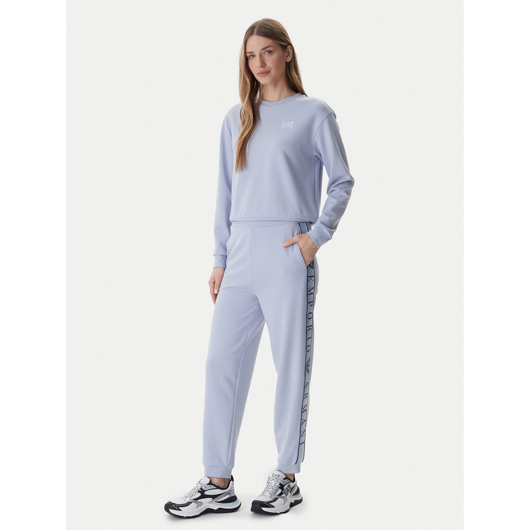 EA7 Emporio Armani Dres 7W001157 AF12501 Niebieski Regular Fit