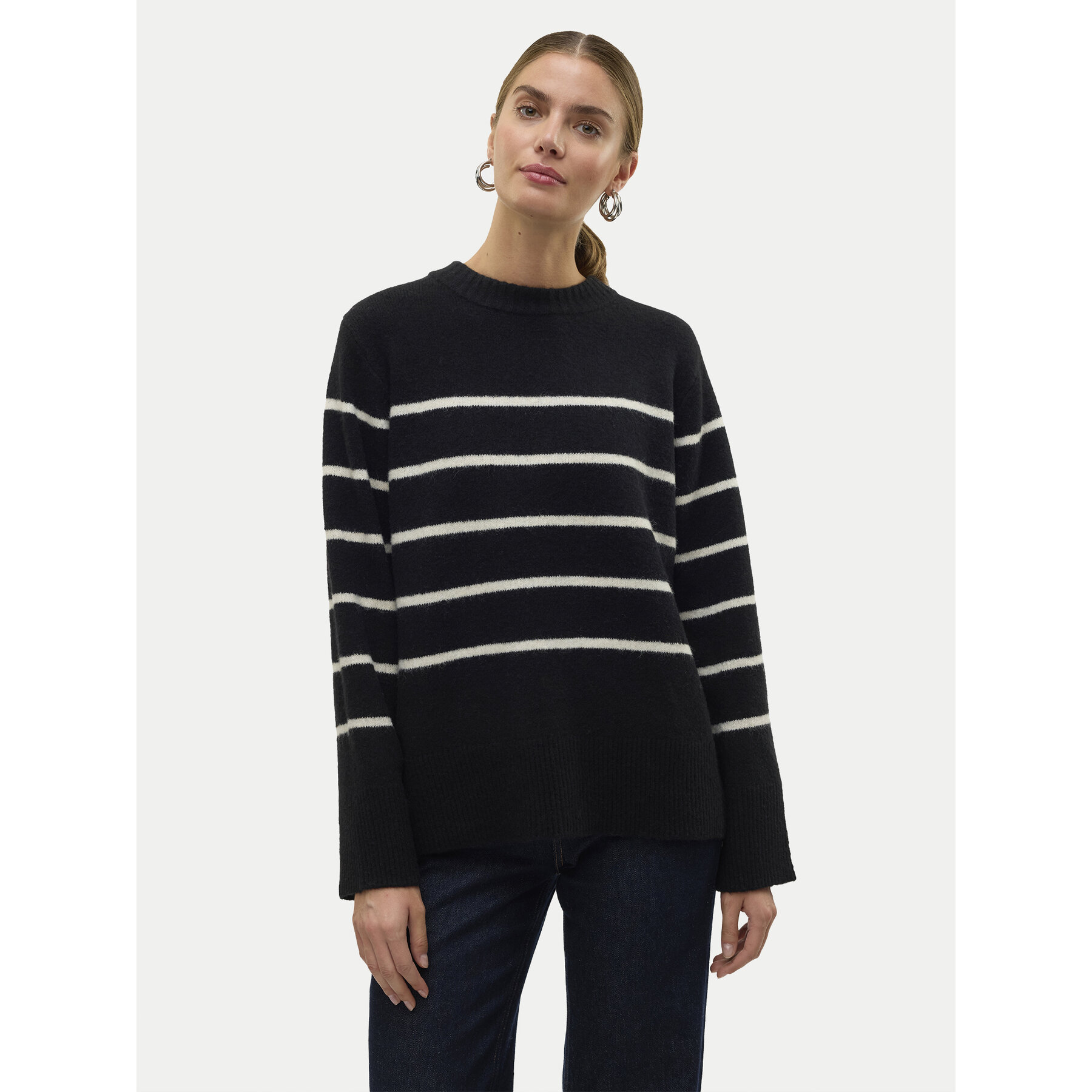 Vero Moda Sweter Flawless 10320487 Czarny Loose Fit